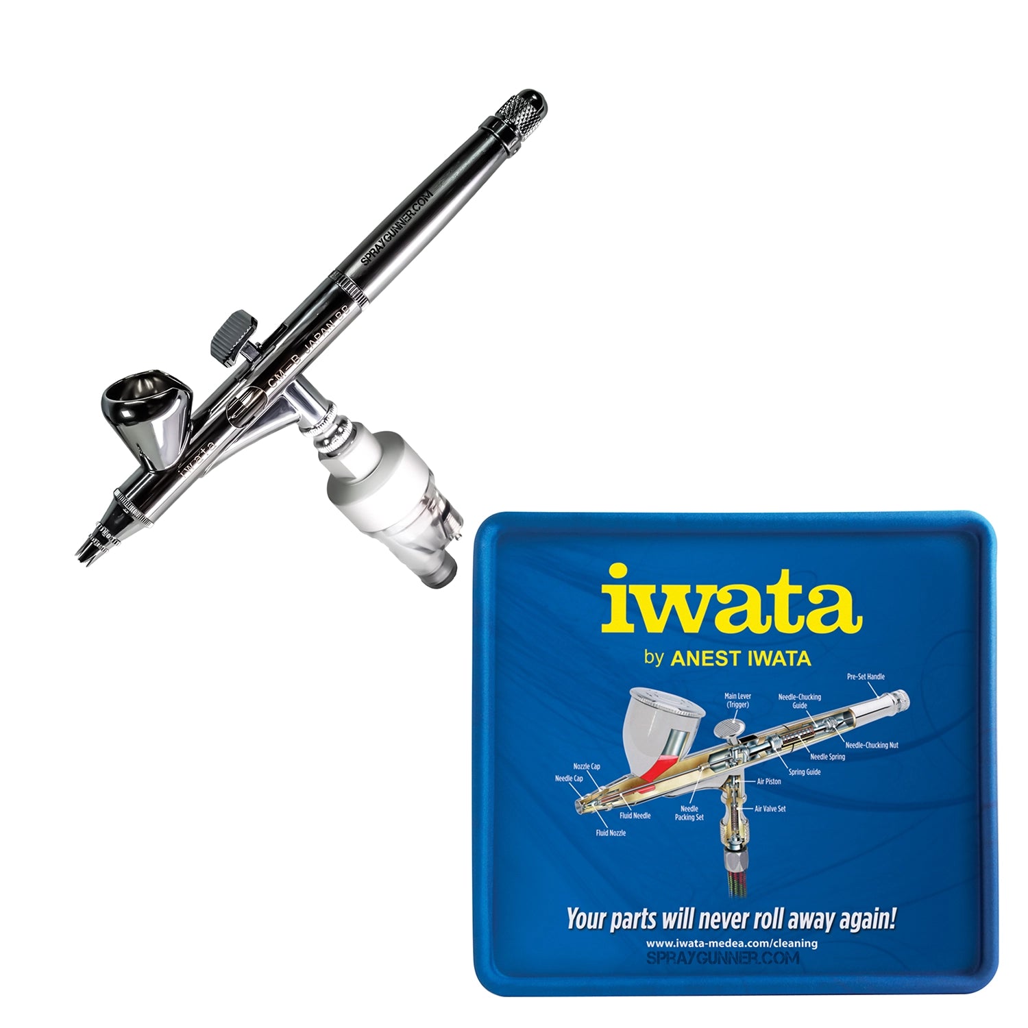 Iwata Micron CM-B Custom Gravity Feed Dual Action Airbrush - SprayGunner