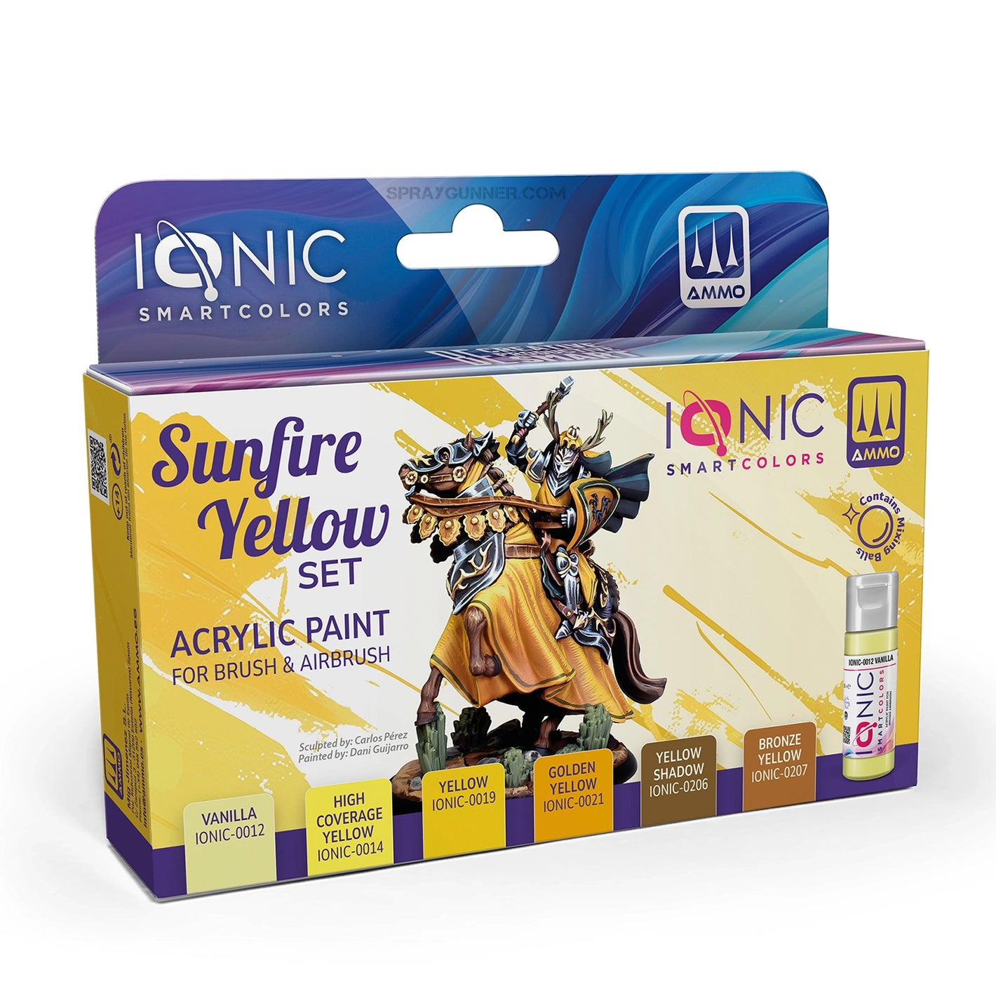 IONIC Sunfire Yellow figure/miniature Paint Set - SprayGunner