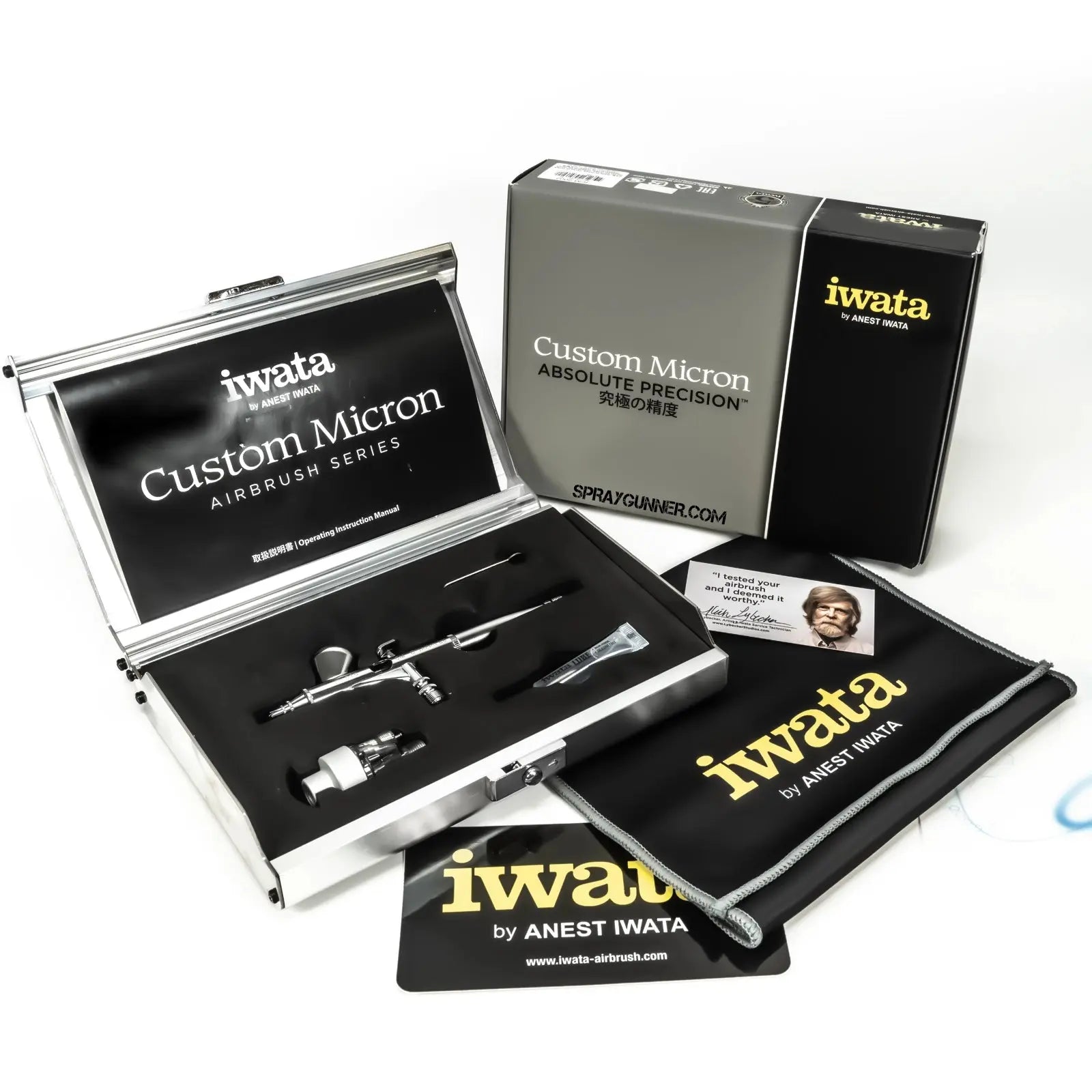 Iwata Micron CM-B Custom Gravity Feed Dual Action Airbrush - SprayGunner