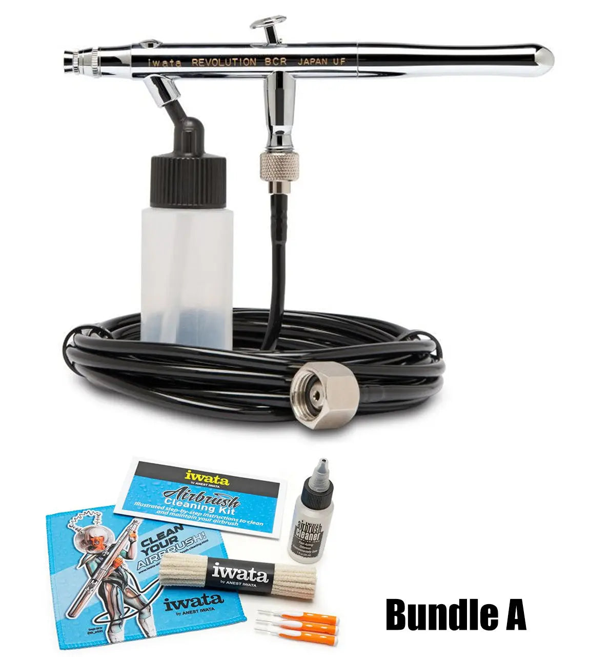 Iwata Revolution HP-BCR Siphon Feed Dual Action Airbrush with Iwata Airbrush Hose Iwata