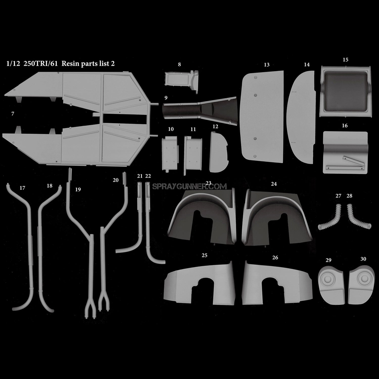 MODEL FACTORY HIRO: 1/12scale Fulldetail Kit : 250TRI/61 - SprayGunner