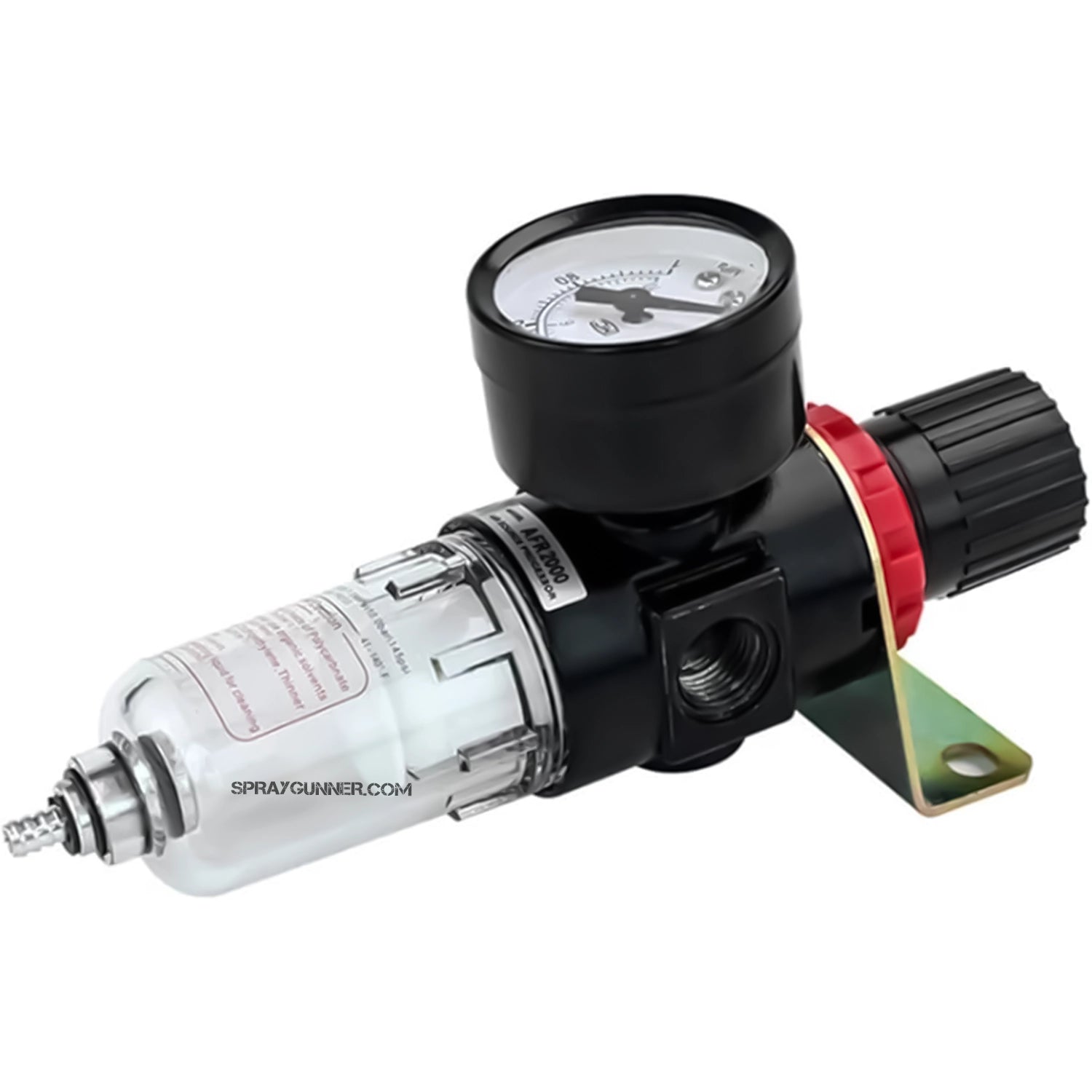 In-Line Low Pressure Air Regulator with Gauge and Moisture Trap Filter