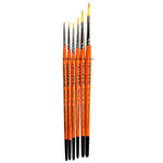 NO-NAME Brand Synthetic Round Brush Set for Figure Painting and Hobby (Set of 6) - SprayGunner