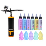 Cordless airbrush battery powered compressor with airbrush kit + ChromaAir Pastel Paint Set - SprayGunner