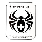 NO-NAME Brand Spiders Stencil #3 features a bold spider design for precision airbrushing and hobby crafts. Ideal for cosplay, body art, and DIY projects.