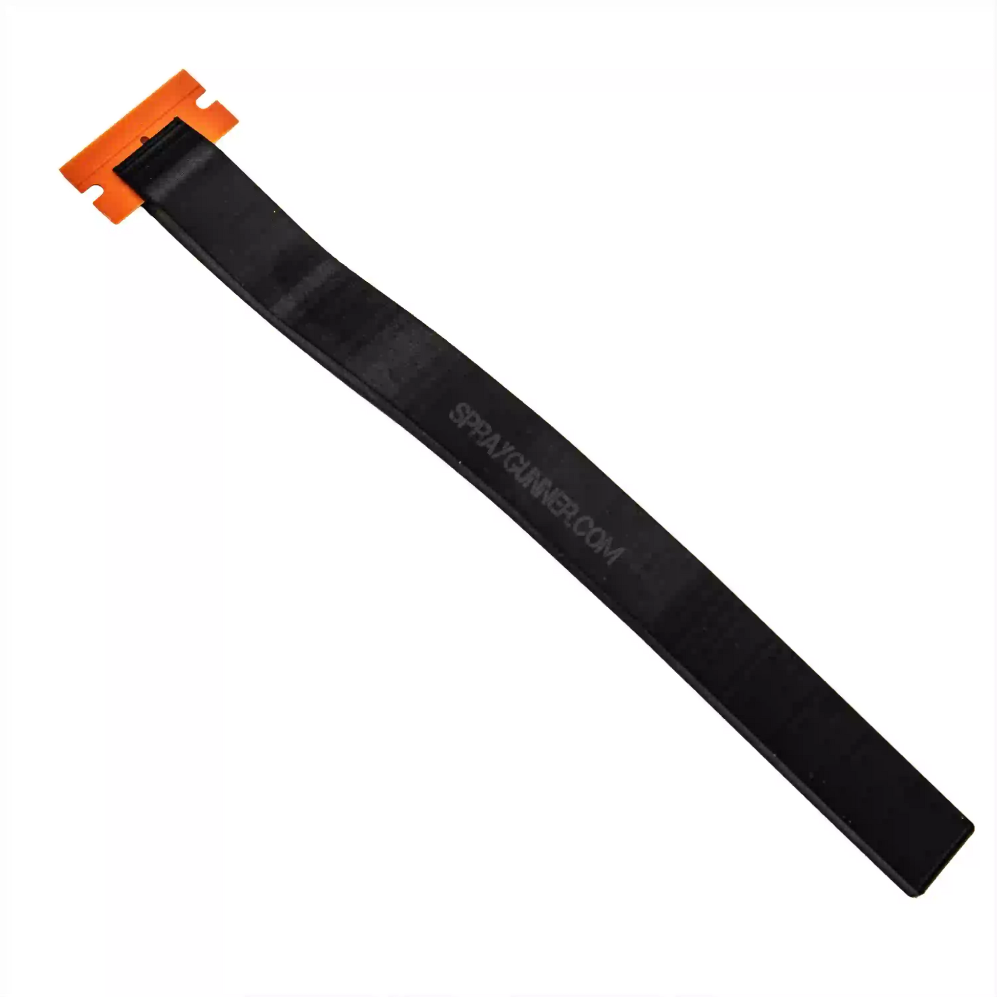 Close-up of NO-NAME Smart Scraper with ergonomic black handle and orange blade, designed for 3D printer accessory use.