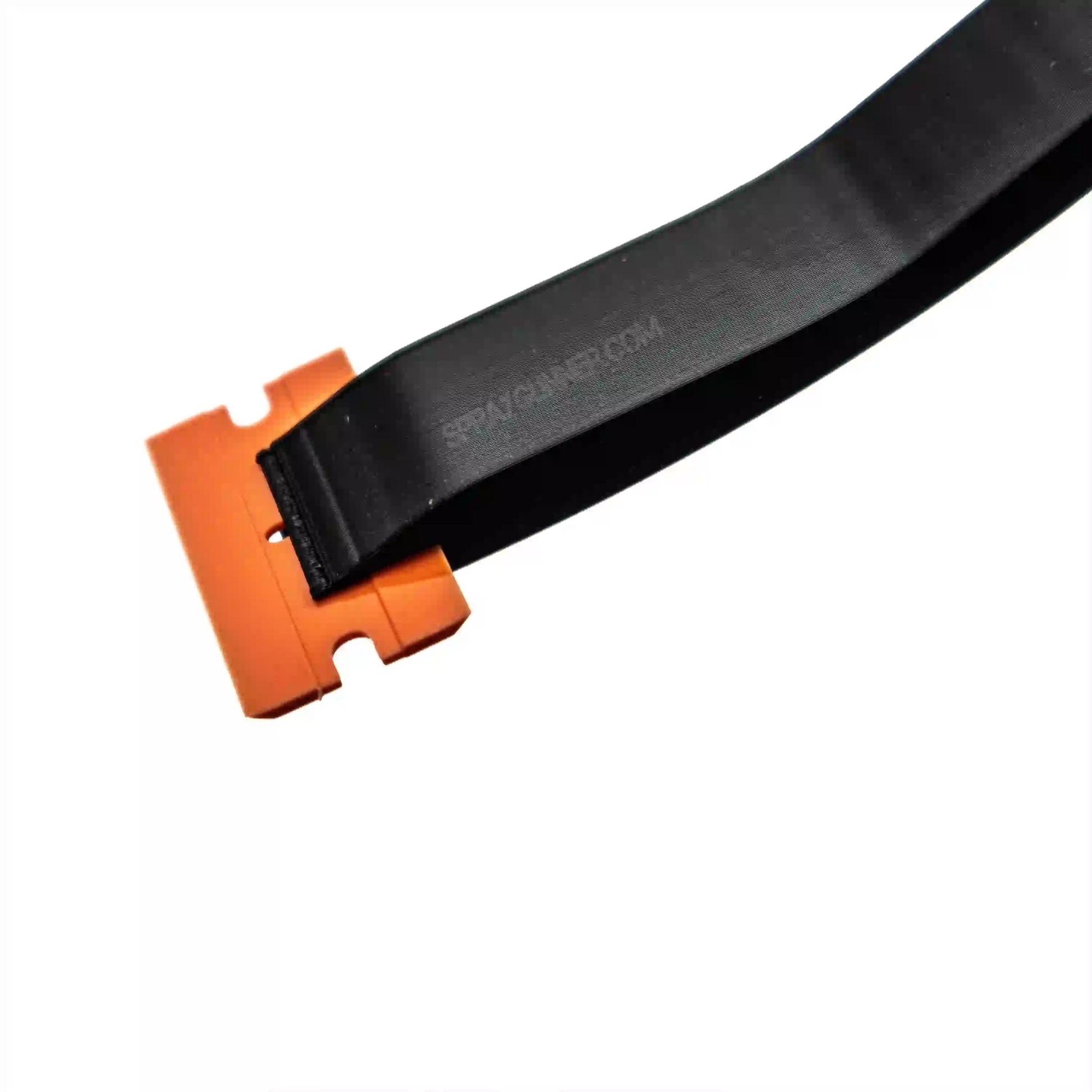 Detailed view of NO-NAME Smart Scraper blade attachment, showing secure fit for effective 3D print removal.