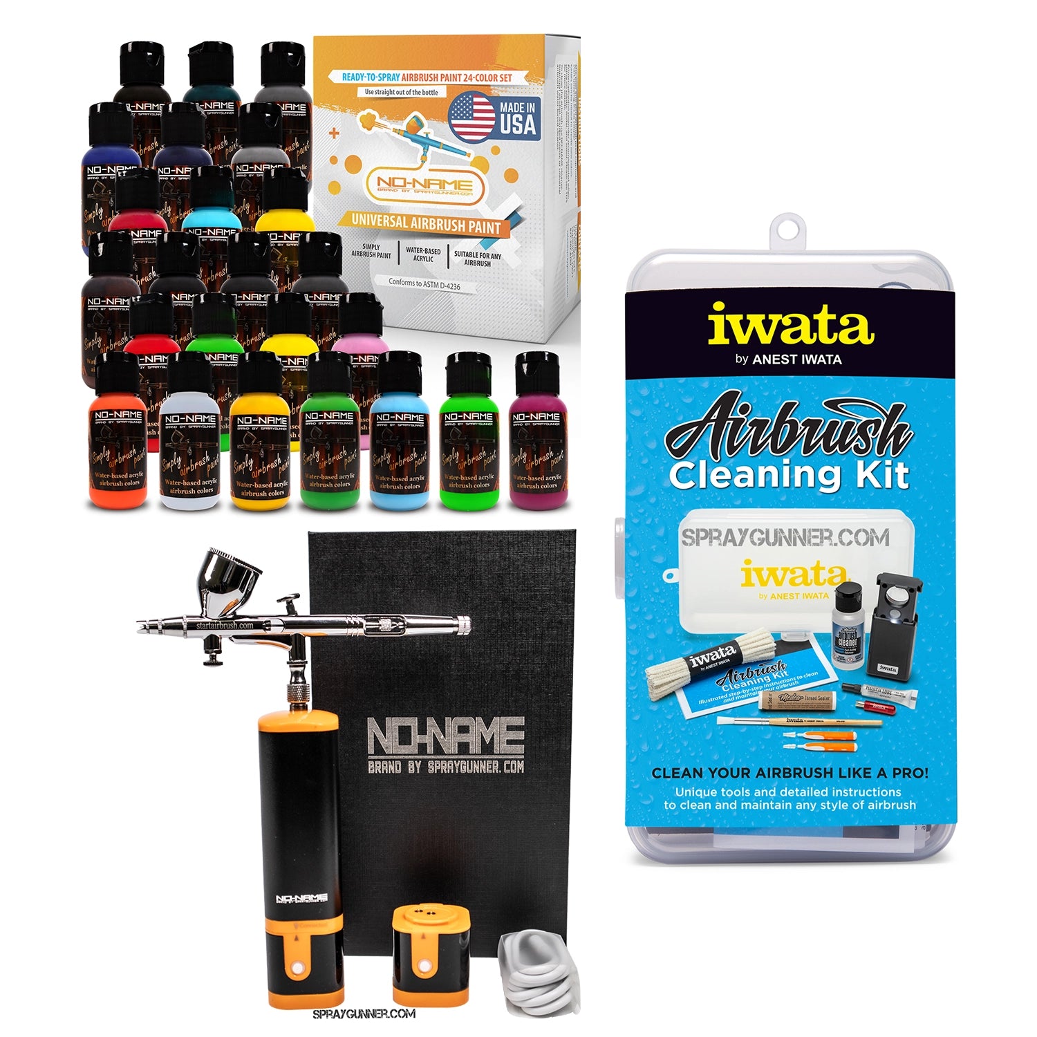 Cordless airbrush battery powered compressor with airbrush kit with Options - SprayGunner