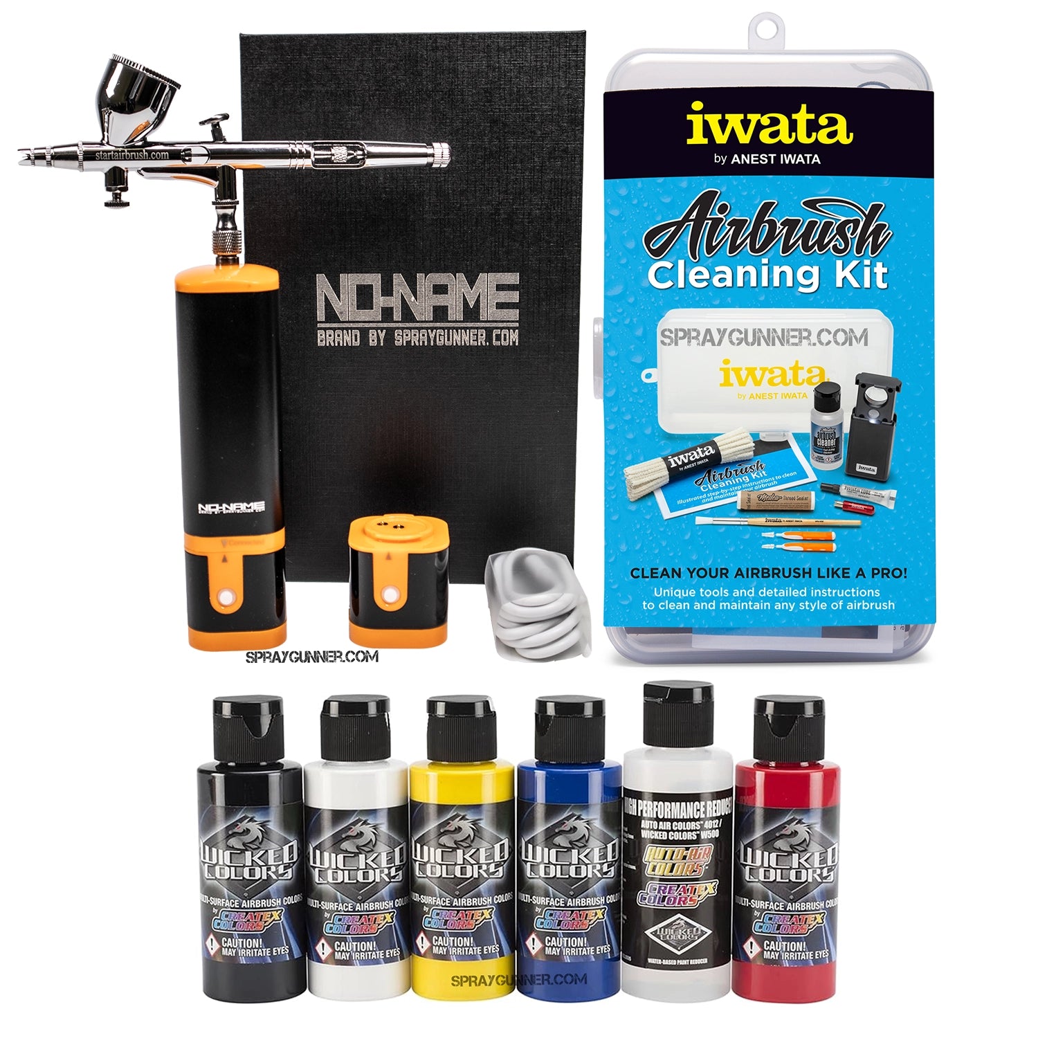Cordless airbrush battery powered compressor with airbrush kit with Options - SprayGunner