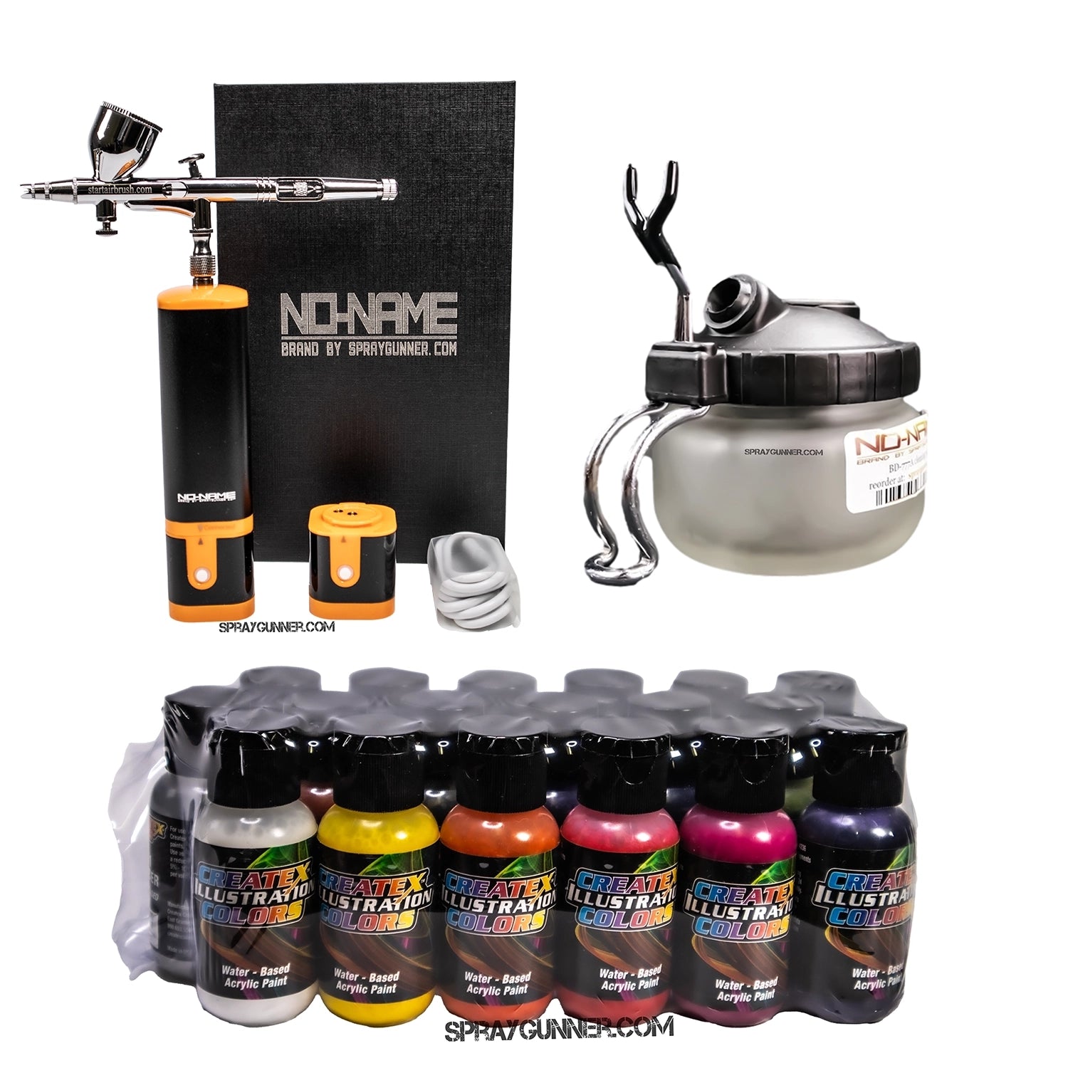 Cordless airbrush battery powered compressor with airbrush kit with Options - SprayGunner