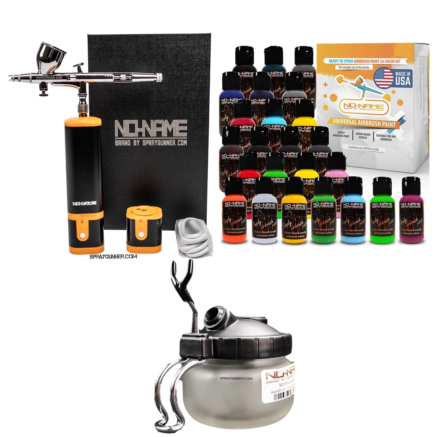 Cordless airbrush battery powered compressor with airbrush kit with Options - SprayGunner