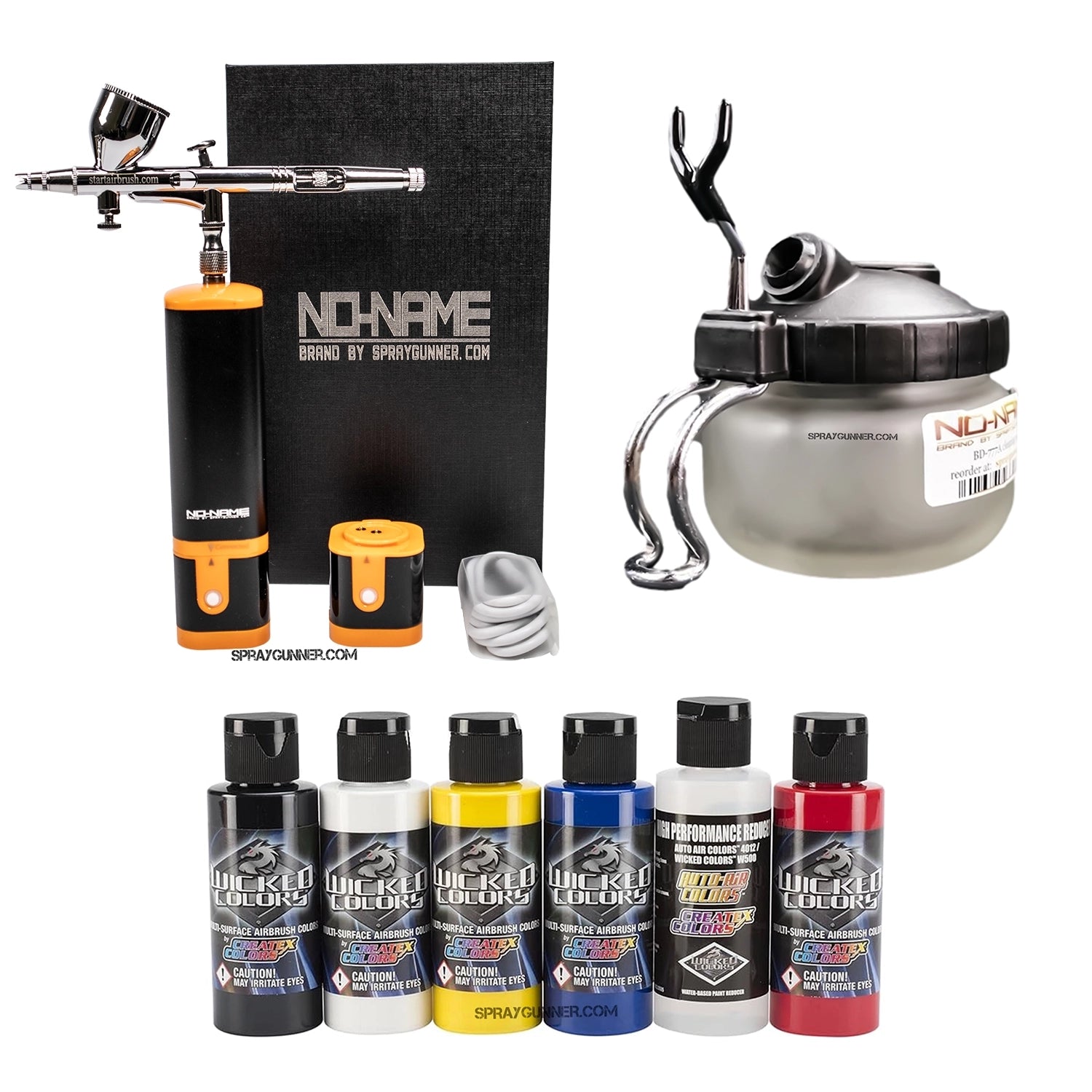 Cordless airbrush battery powered compressor with airbrush kit with Options - SprayGunner