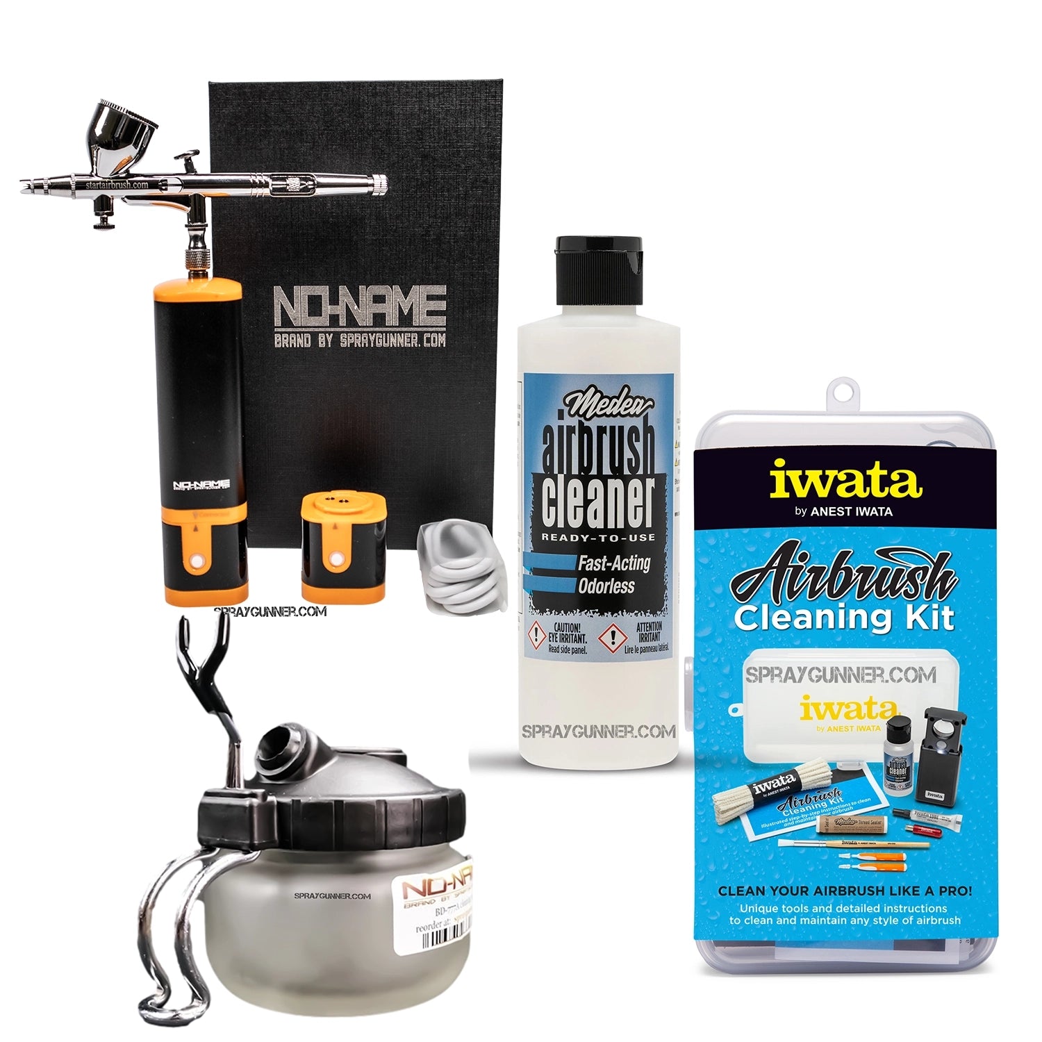Cordless airbrush battery powered compressor with airbrush kit with Options - SprayGunner
