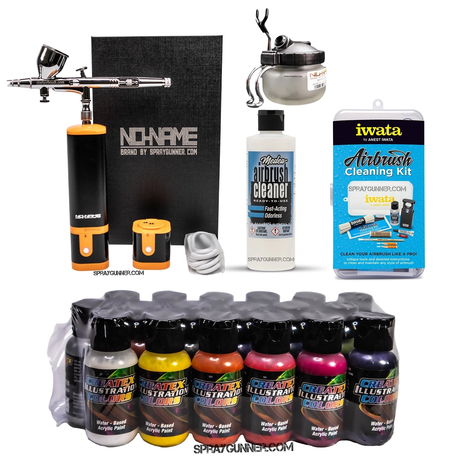 Cordless airbrush battery powered compressor with airbrush kit with Options - SprayGunner