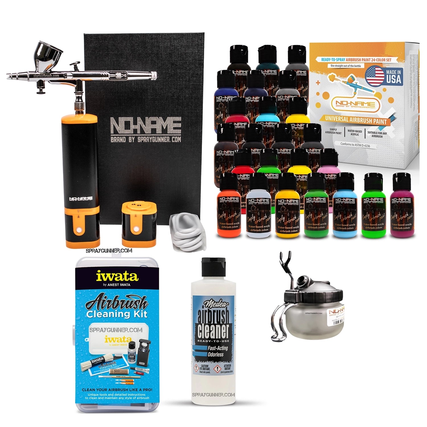 Cordless airbrush battery powered compressor with airbrush kit with Options - SprayGunner