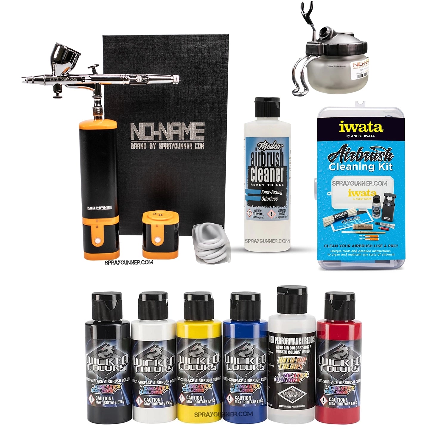 Cordless airbrush battery powered compressor with airbrush kit with Options - SprayGunner