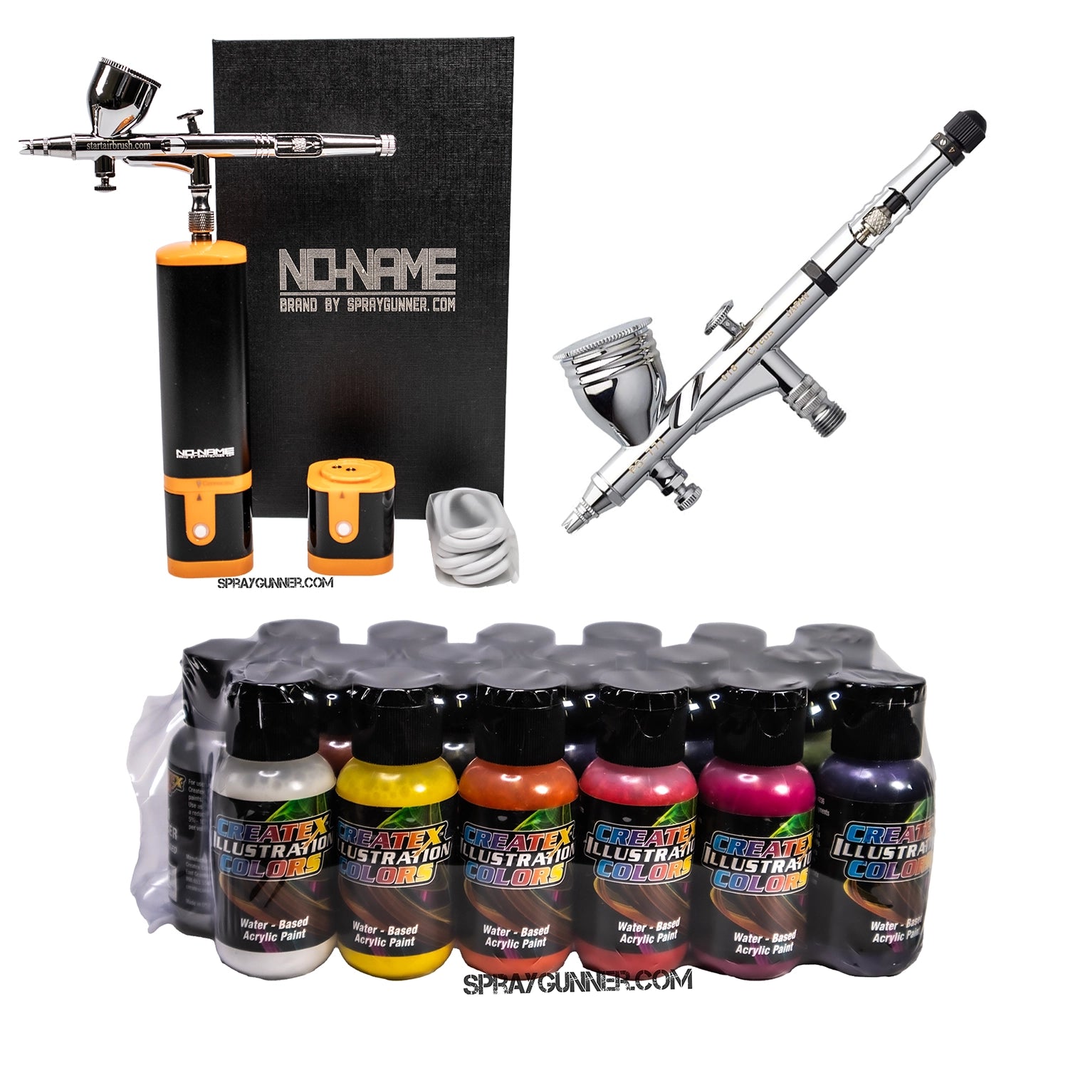 Cordless airbrush battery powered compressor with airbrush kit with Options - SprayGunner