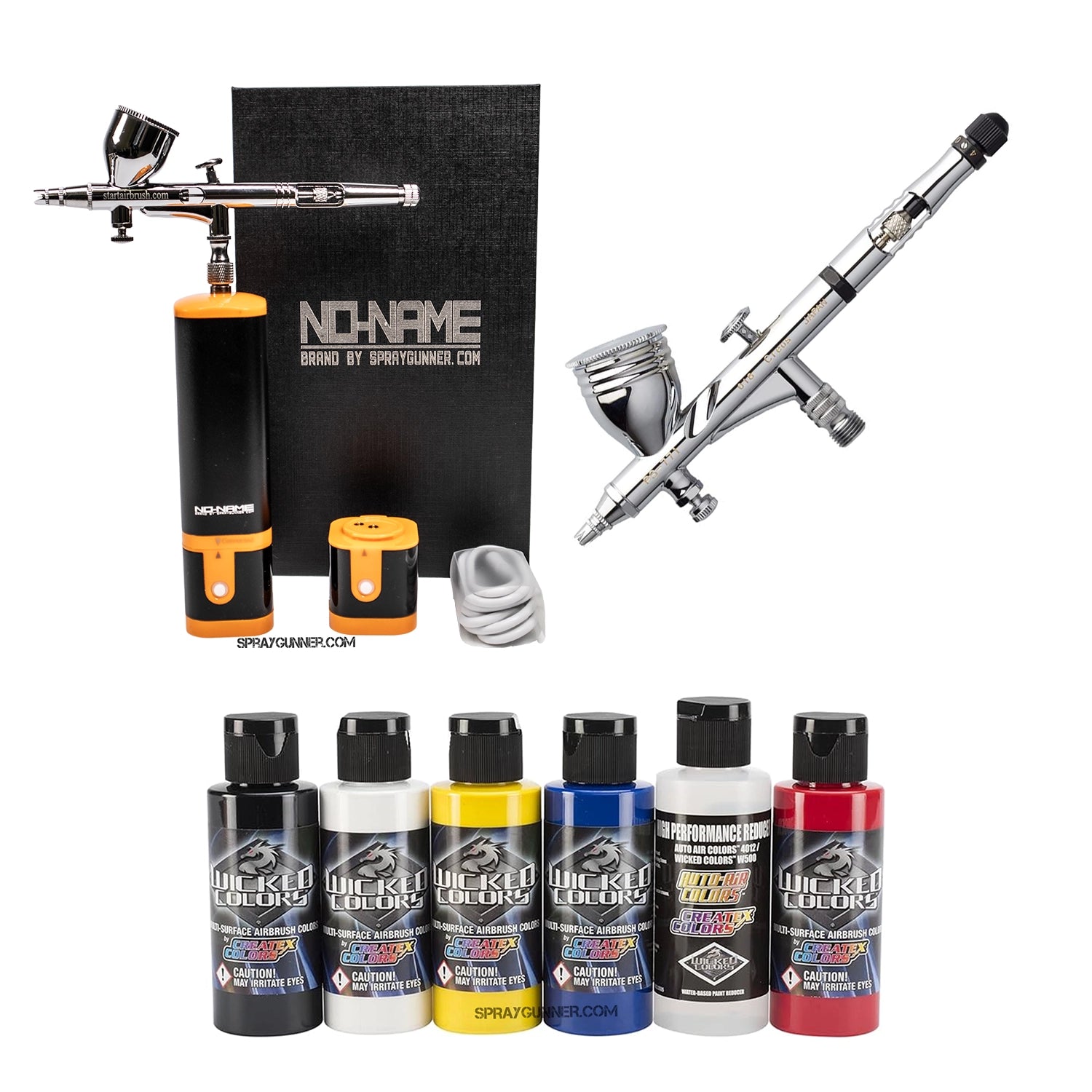 Cordless airbrush battery powered compressor with airbrush kit with Options - SprayGunner