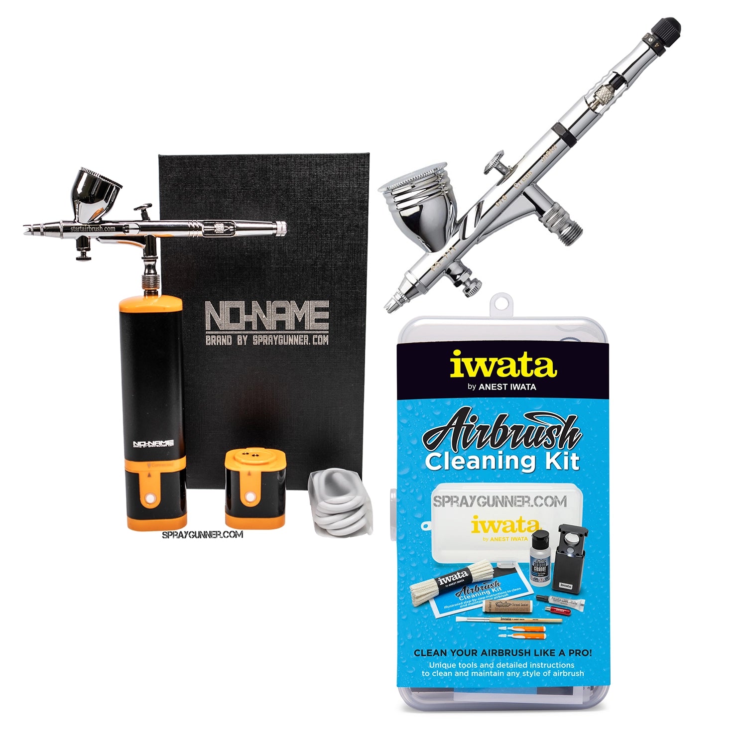 Cordless airbrush battery powered compressor with airbrush kit with Options - SprayGunner
