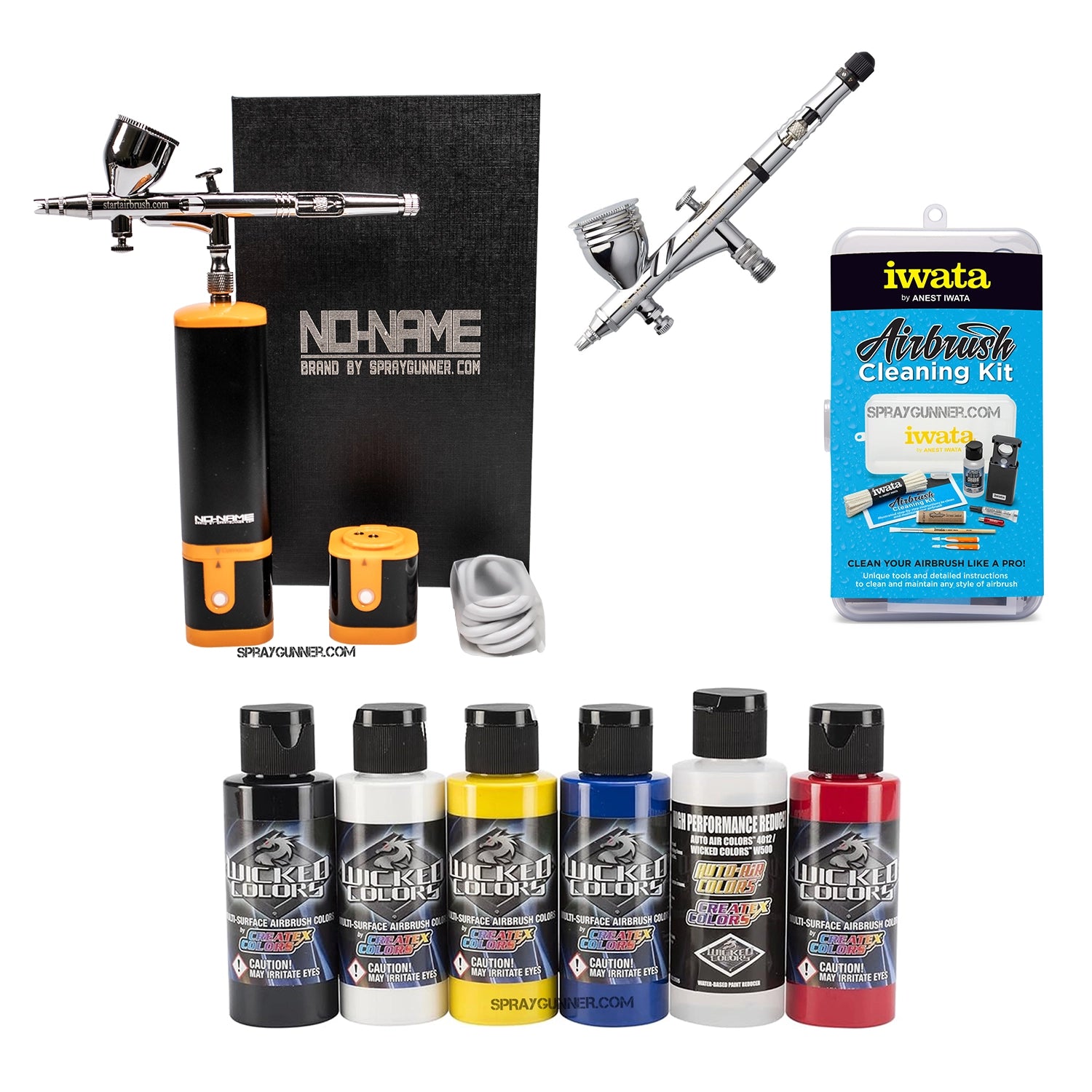 Cordless airbrush battery powered compressor with airbrush kit with Options - SprayGunner