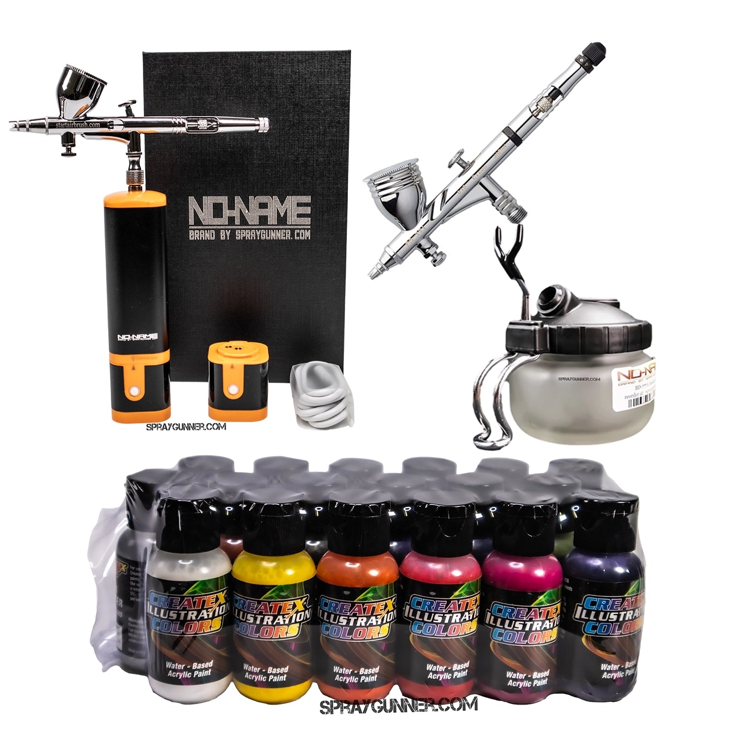 Cordless airbrush battery powered compressor with airbrush kit with Options - SprayGunner