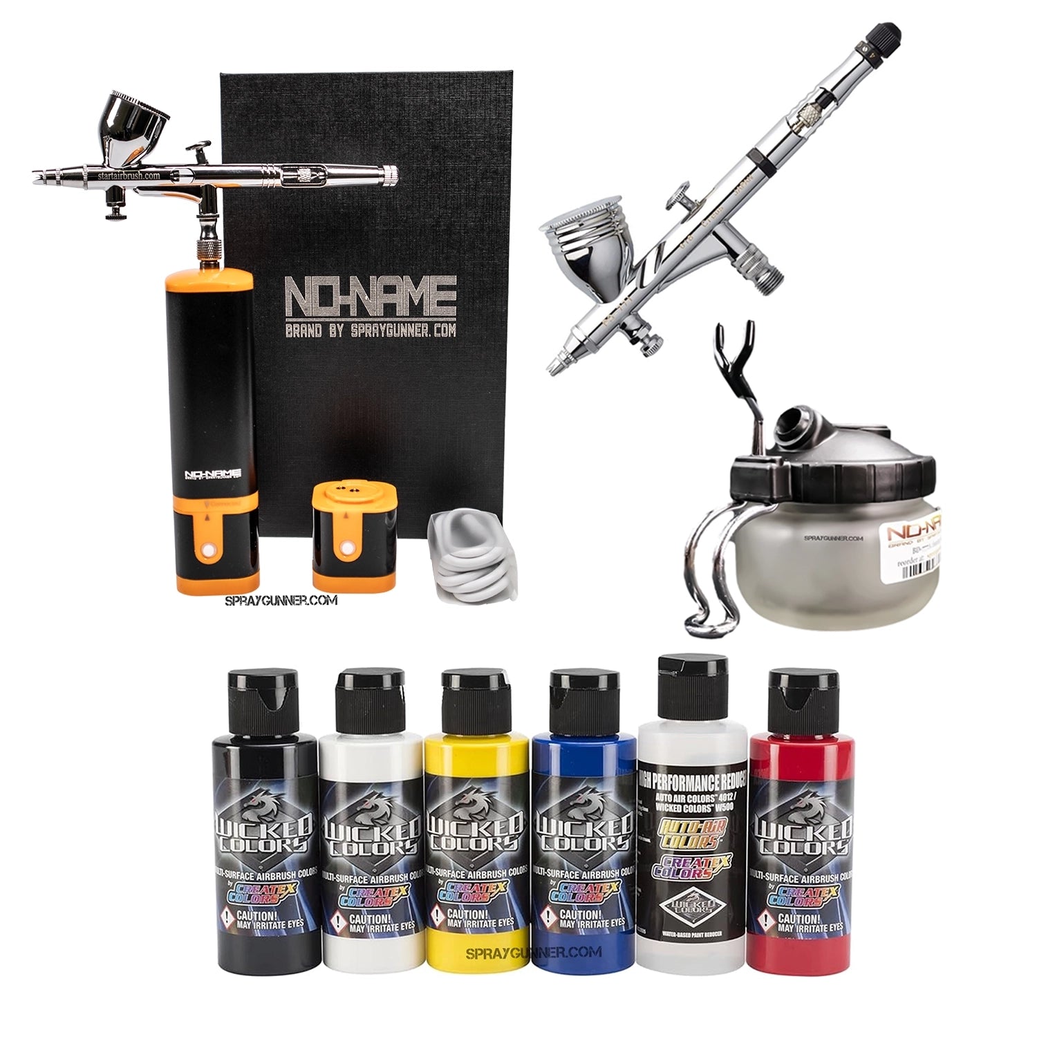 Cordless airbrush battery powered compressor with airbrush kit with Options - SprayGunner