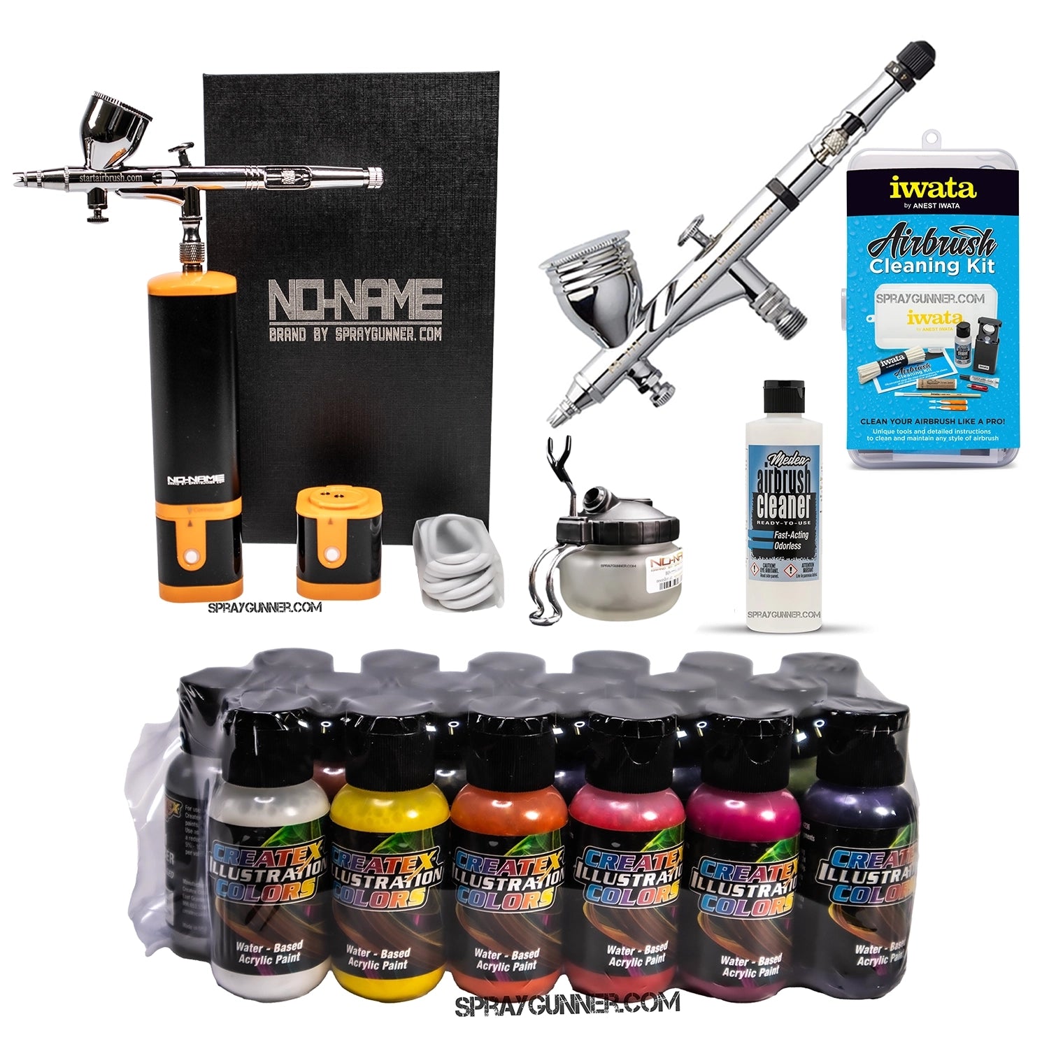 Cordless airbrush battery powered compressor with airbrush kit with Options - SprayGunner