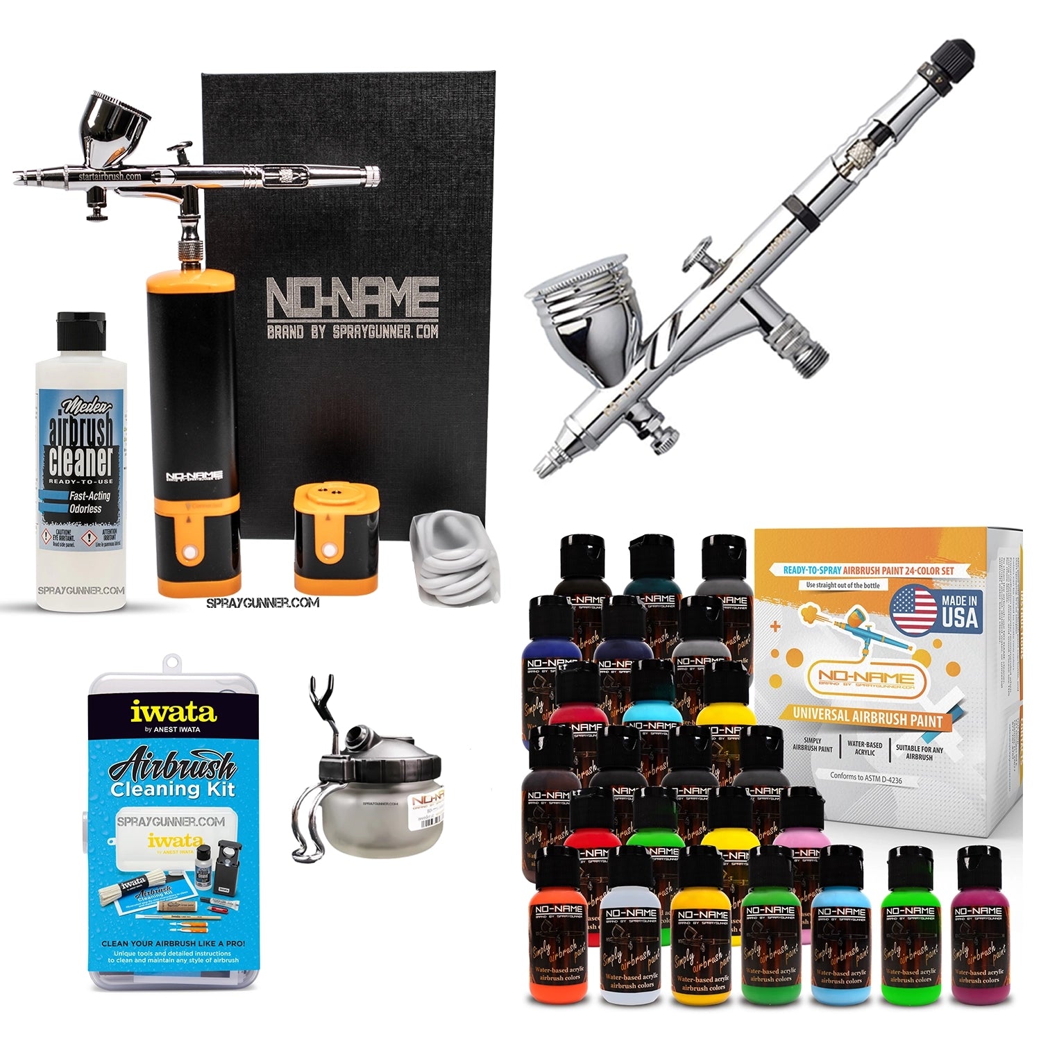 Cordless airbrush battery powered compressor with airbrush kit with Options - SprayGunner