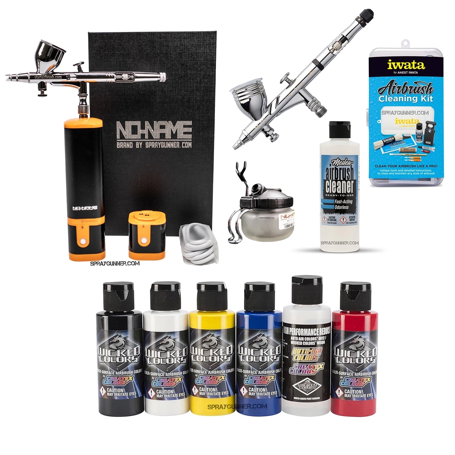 Cordless airbrush battery powered compressor with airbrush kit with Options - SprayGunner