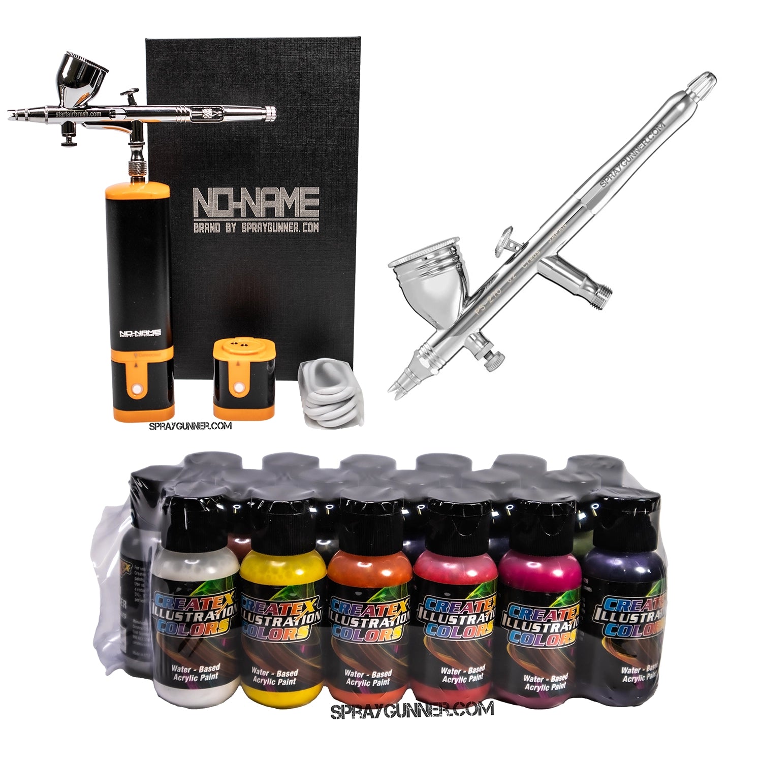 Cordless airbrush battery powered compressor with airbrush kit with Options - SprayGunner