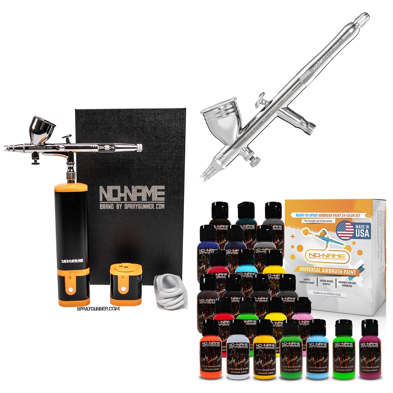 Cordless airbrush battery powered compressor with airbrush kit with Options - SprayGunner