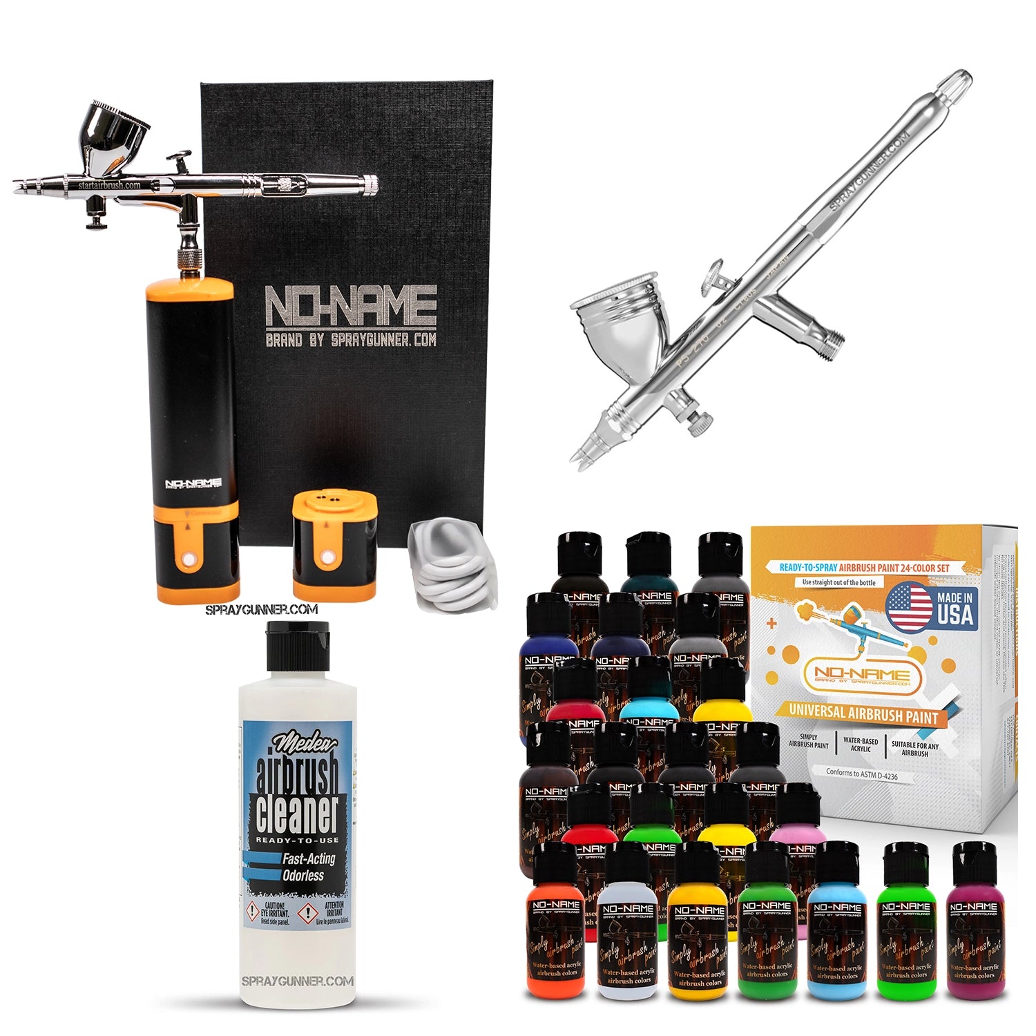 Cordless airbrush battery powered compressor with airbrush kit with Options - SprayGunner