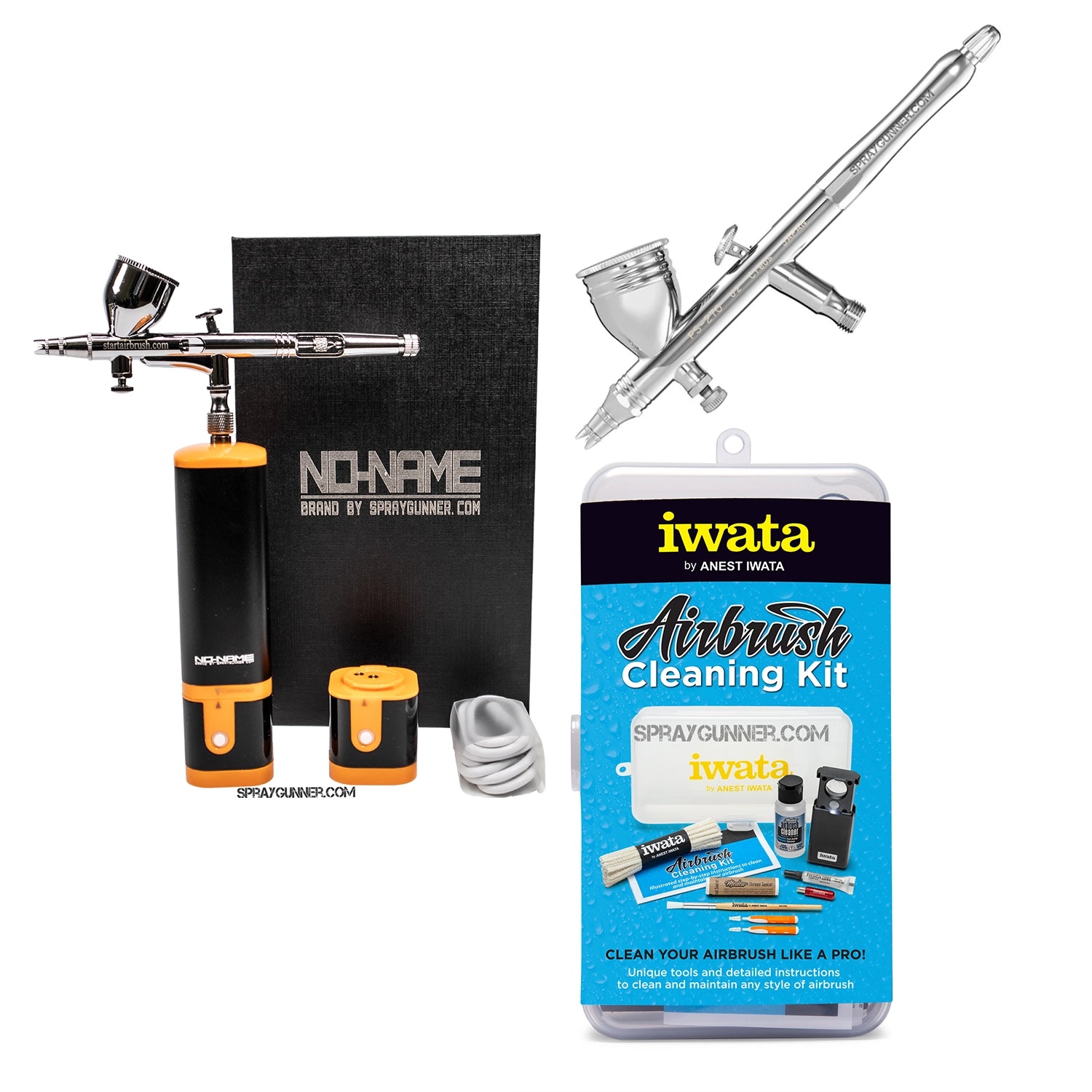 Cordless airbrush battery powered compressor with airbrush kit with Options - SprayGunner