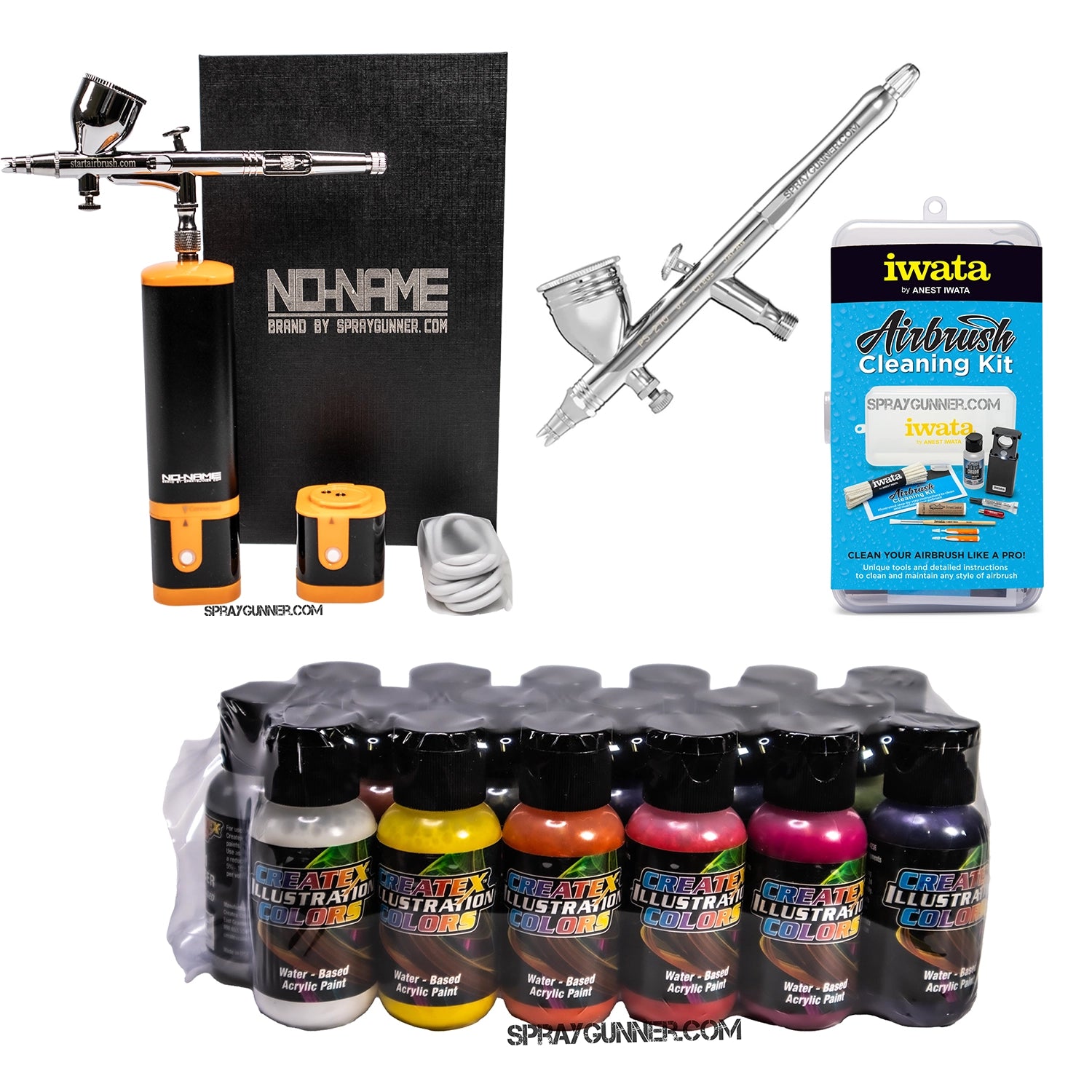 Cordless airbrush battery powered compressor with airbrush kit with Options - SprayGunner