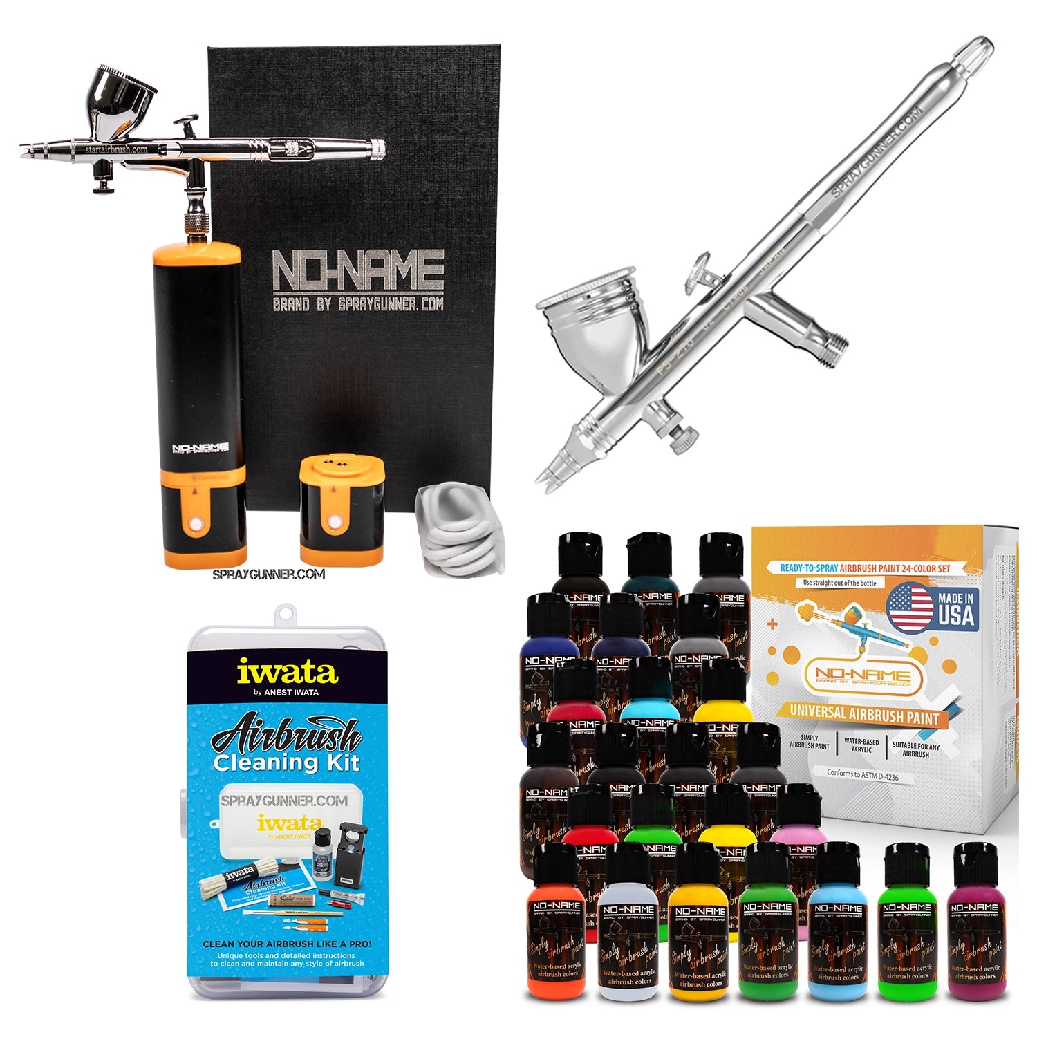 Cordless airbrush battery powered compressor with airbrush kit with Options - SprayGunner