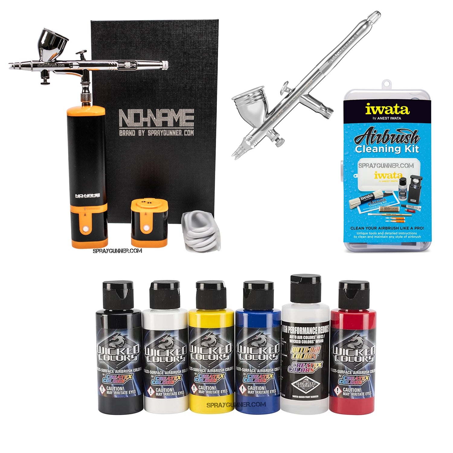 Cordless airbrush battery powered compressor with airbrush kit with Options - SprayGunner