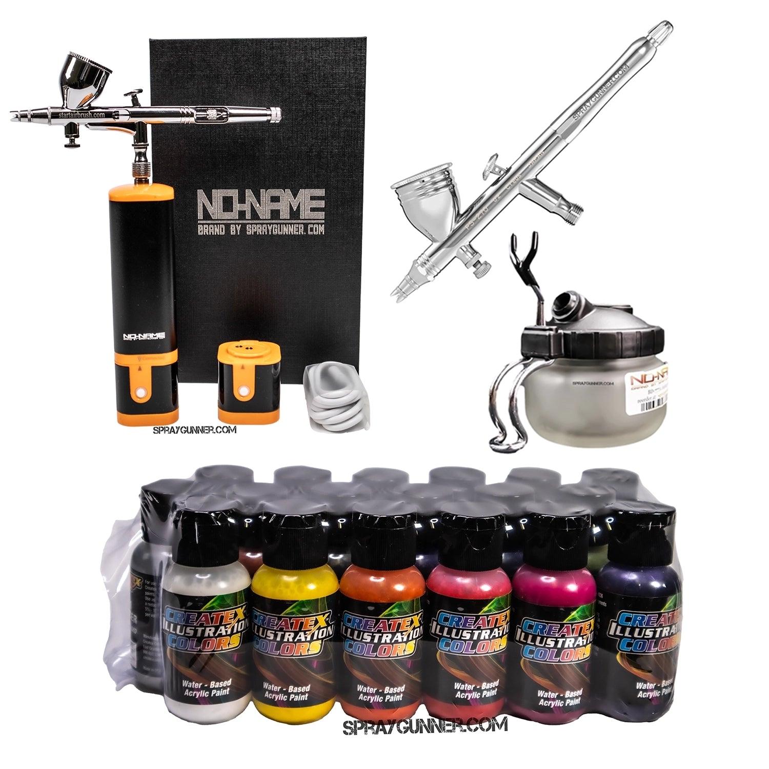 Cordless airbrush battery powered compressor with airbrush kit with Options - SprayGunner