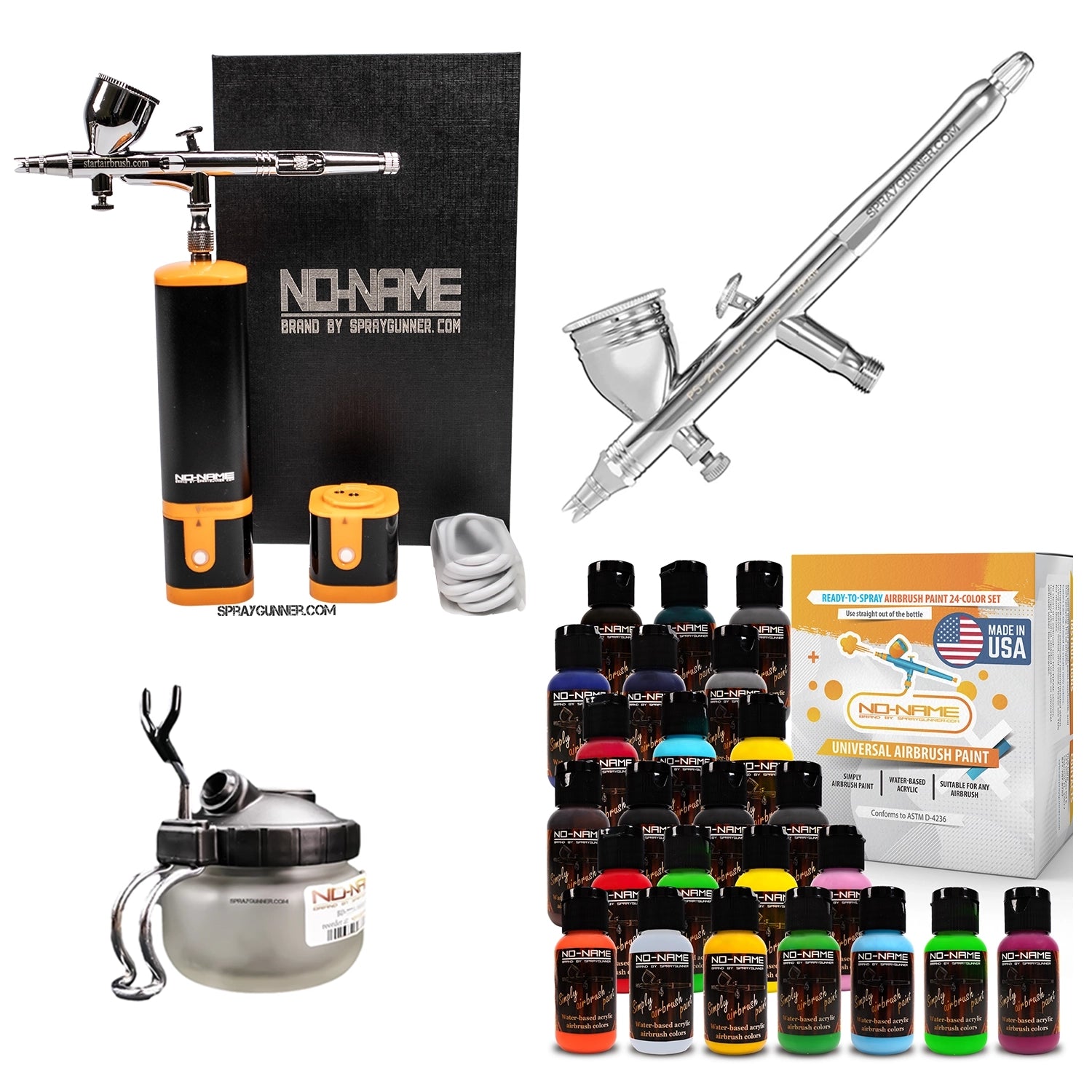 Cordless airbrush battery powered compressor with airbrush kit with Options - SprayGunner
