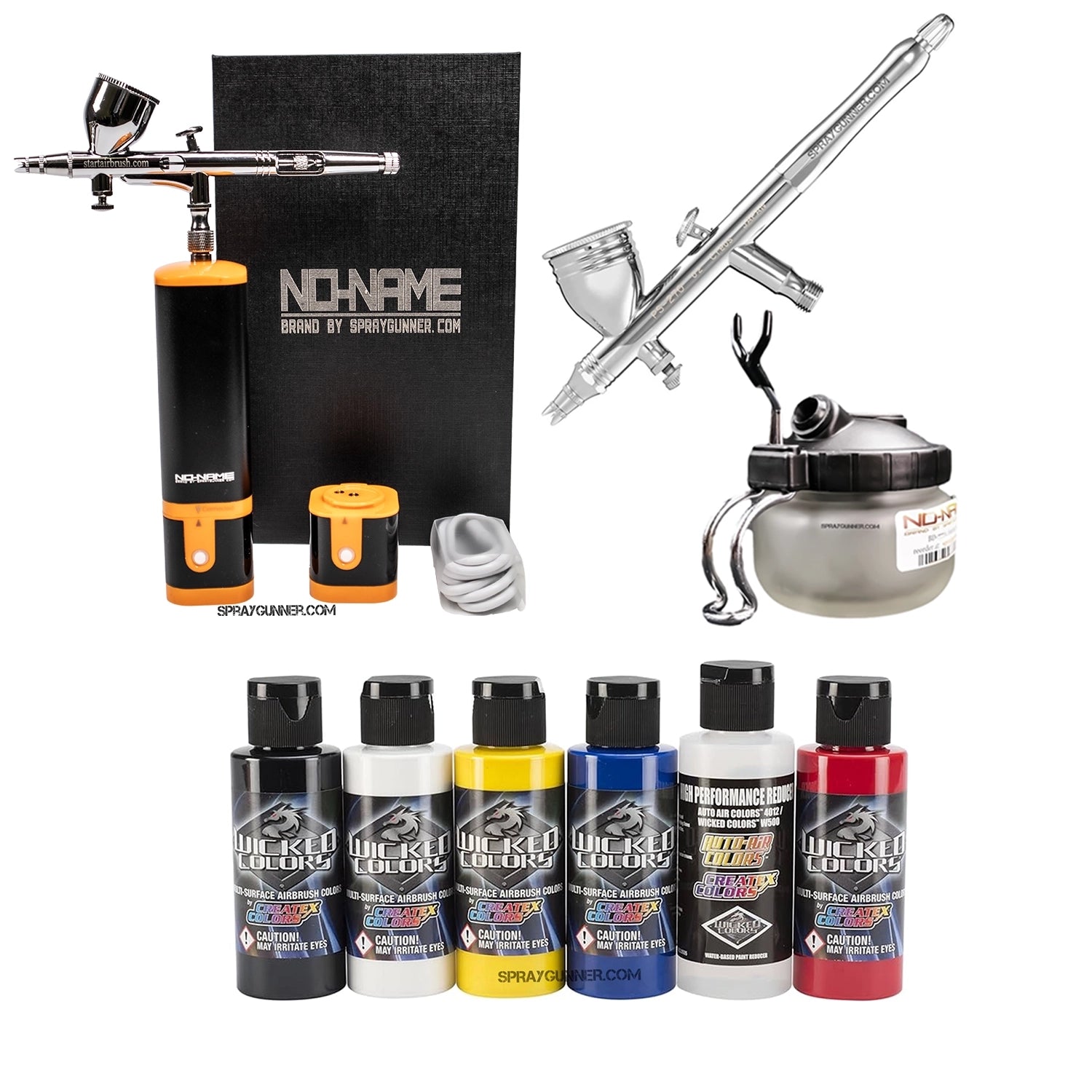 Cordless airbrush battery powered compressor with airbrush kit with Options - SprayGunner