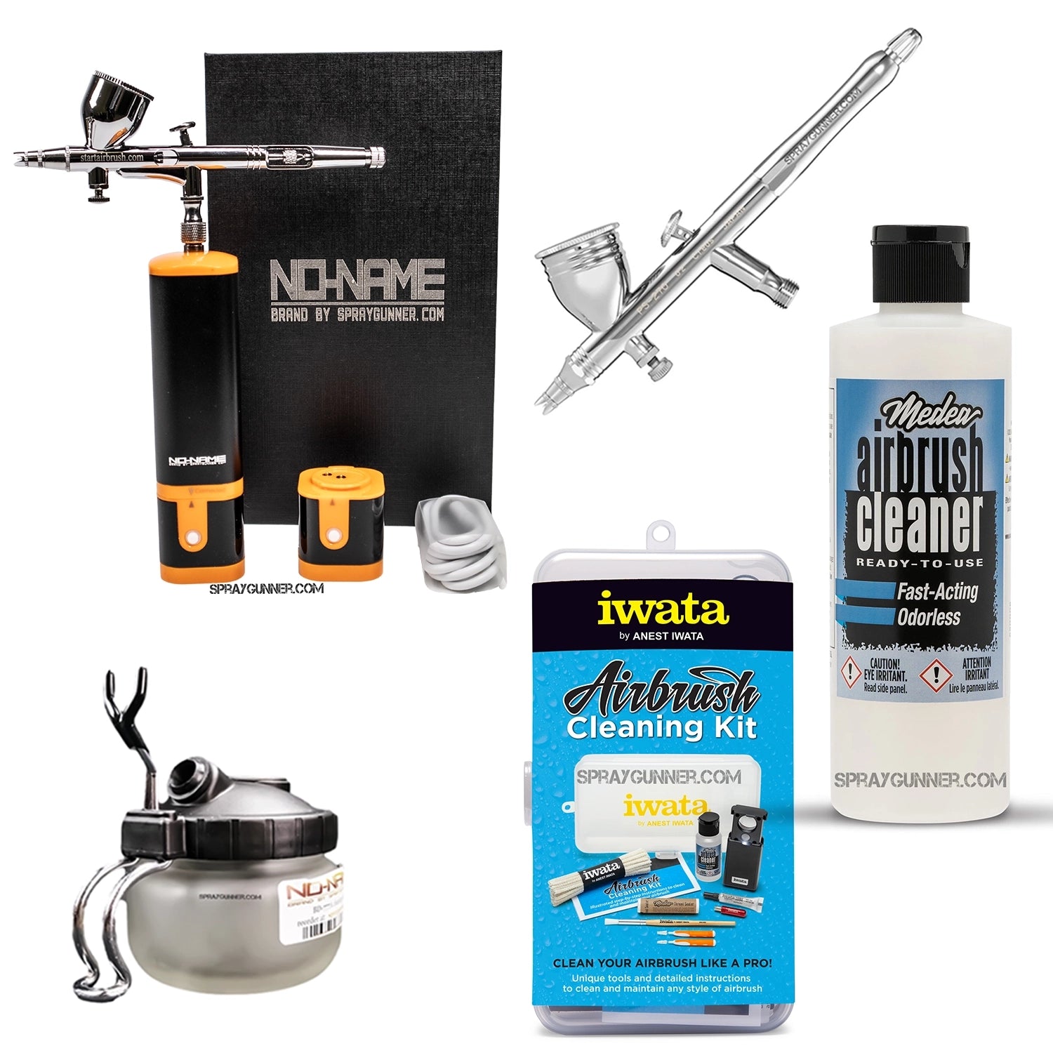 Cordless airbrush battery powered compressor with airbrush kit with Options - SprayGunner