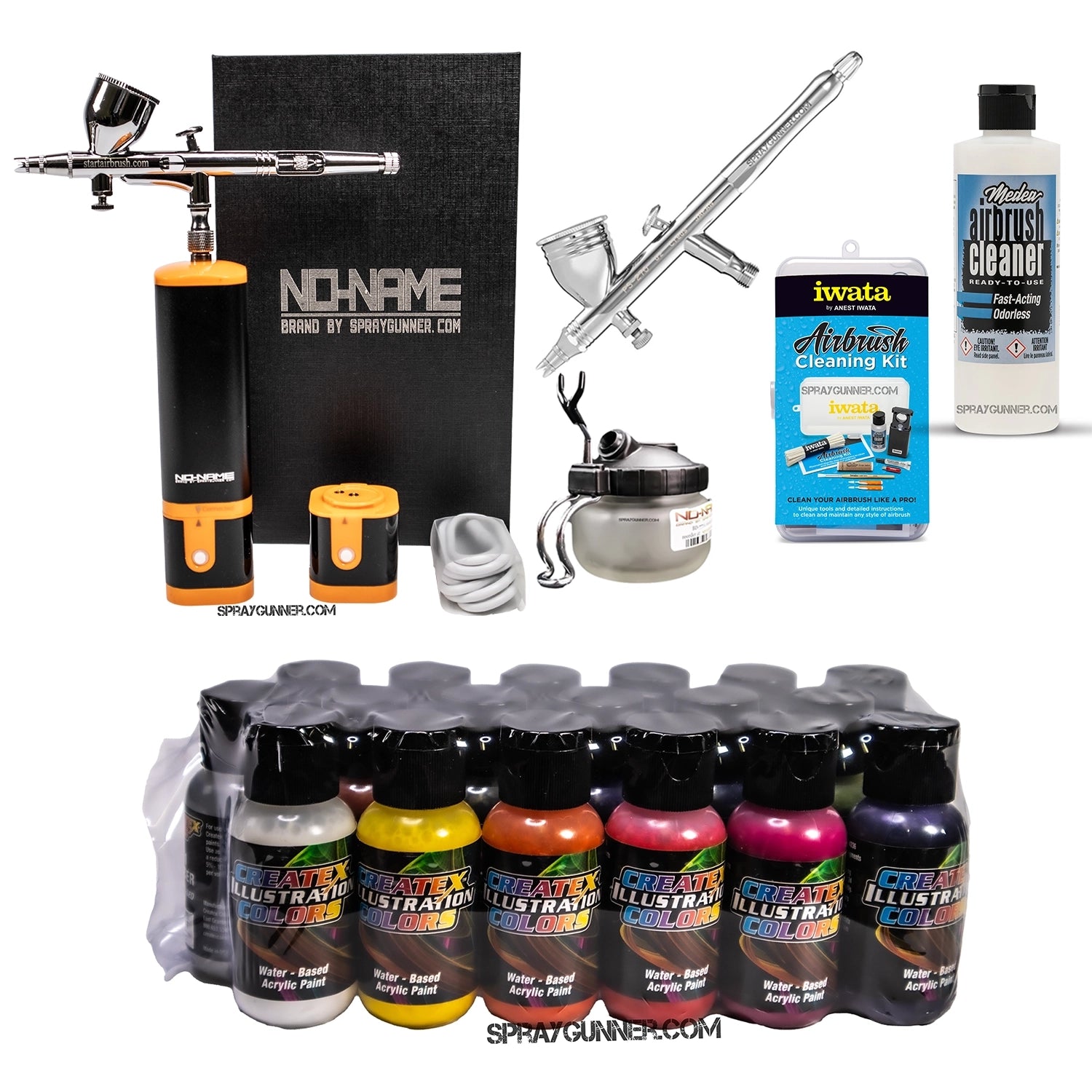 Cordless airbrush battery powered compressor with airbrush kit with Options - SprayGunner