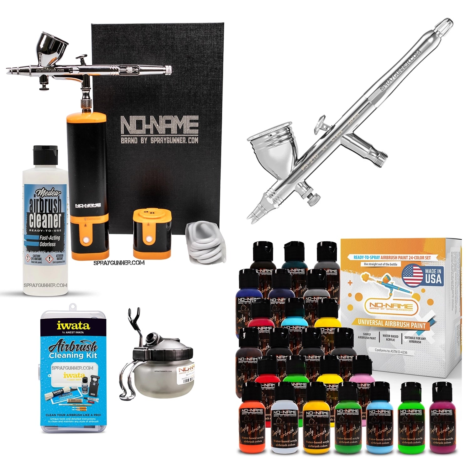 Cordless airbrush battery powered compressor with airbrush kit with Options - SprayGunner