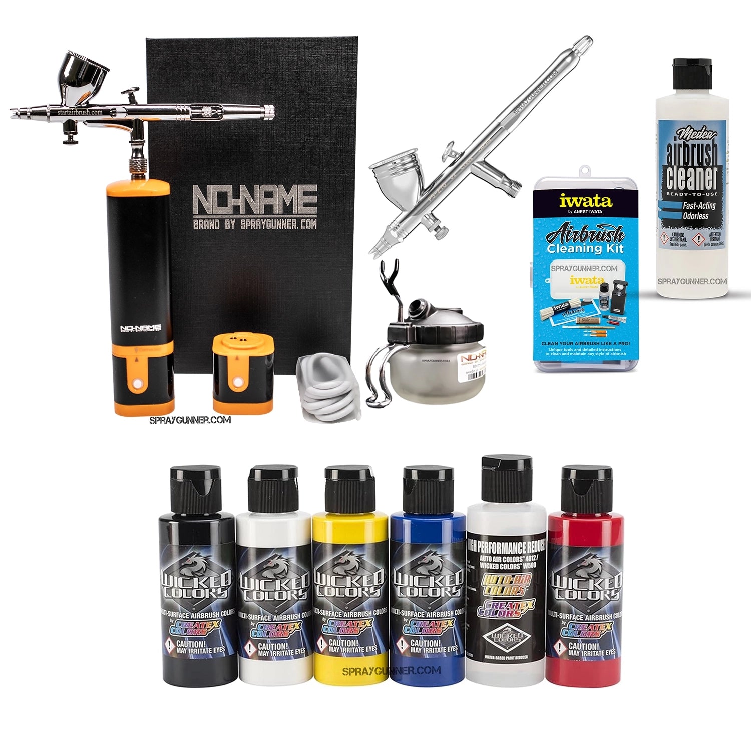 Cordless airbrush battery powered compressor with airbrush kit with Options - SprayGunner