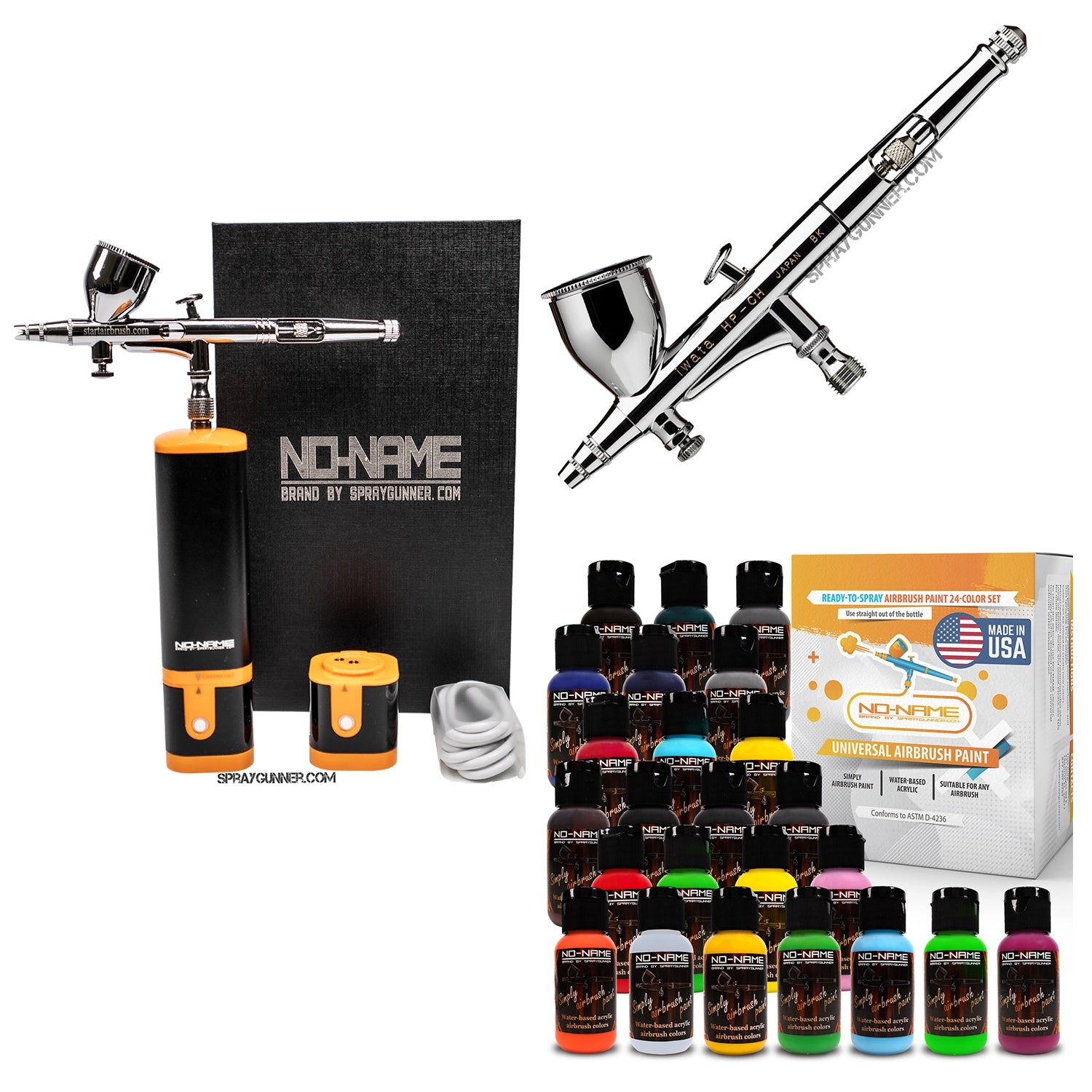 Cordless airbrush battery powered compressor with airbrush kit with Options - SprayGunner