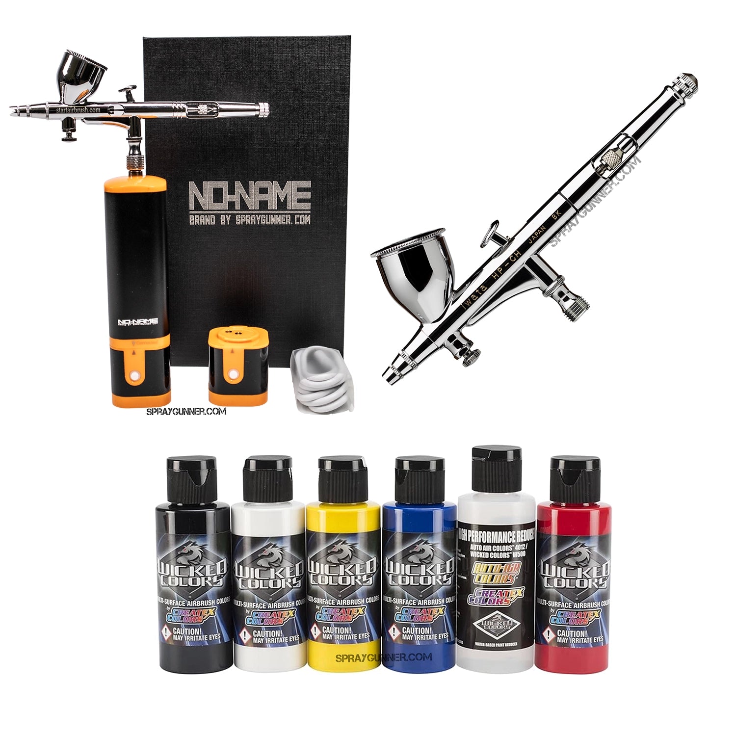 Cordless airbrush battery powered compressor with airbrush kit with Options - SprayGunner