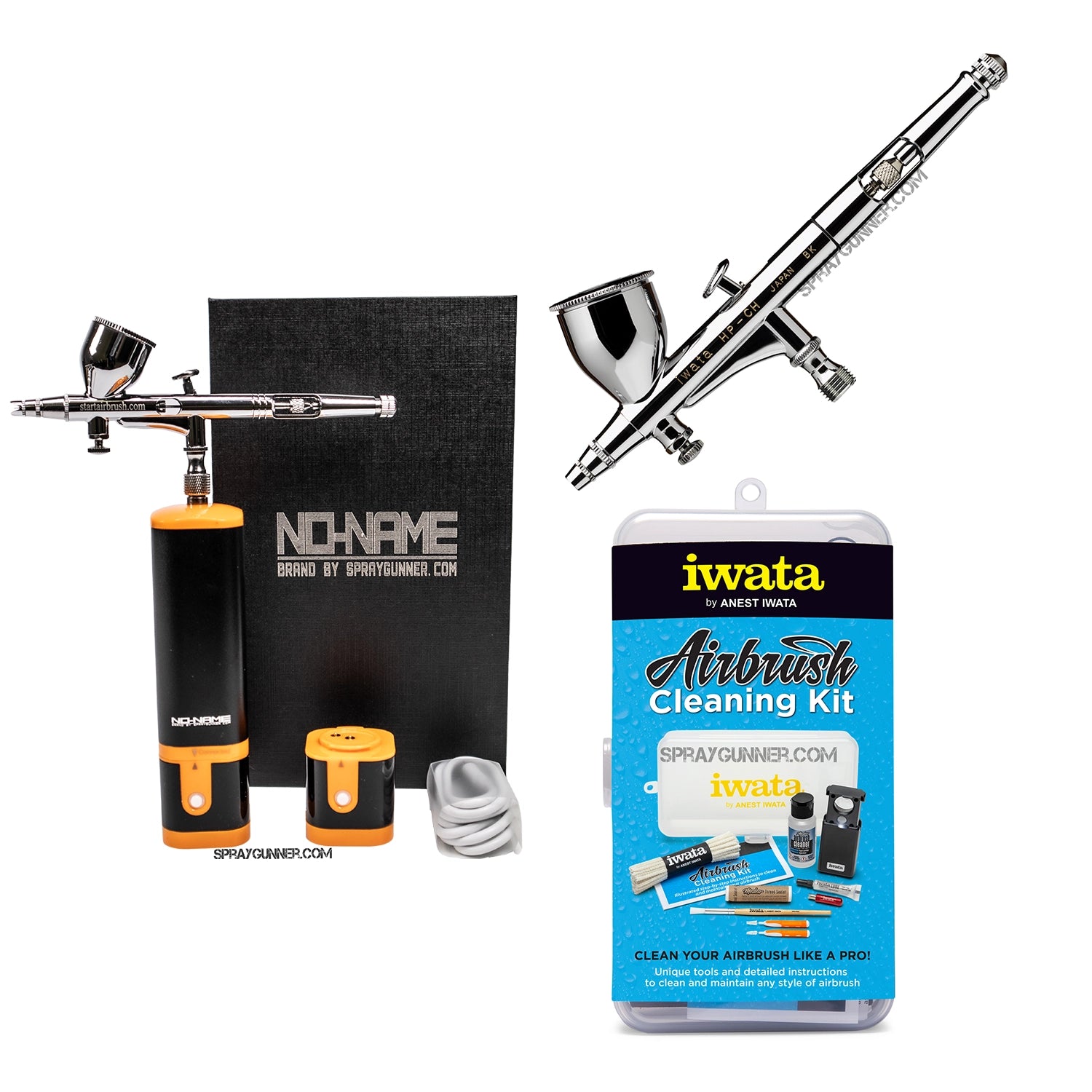 Cordless airbrush battery powered compressor with airbrush kit with Options - SprayGunner