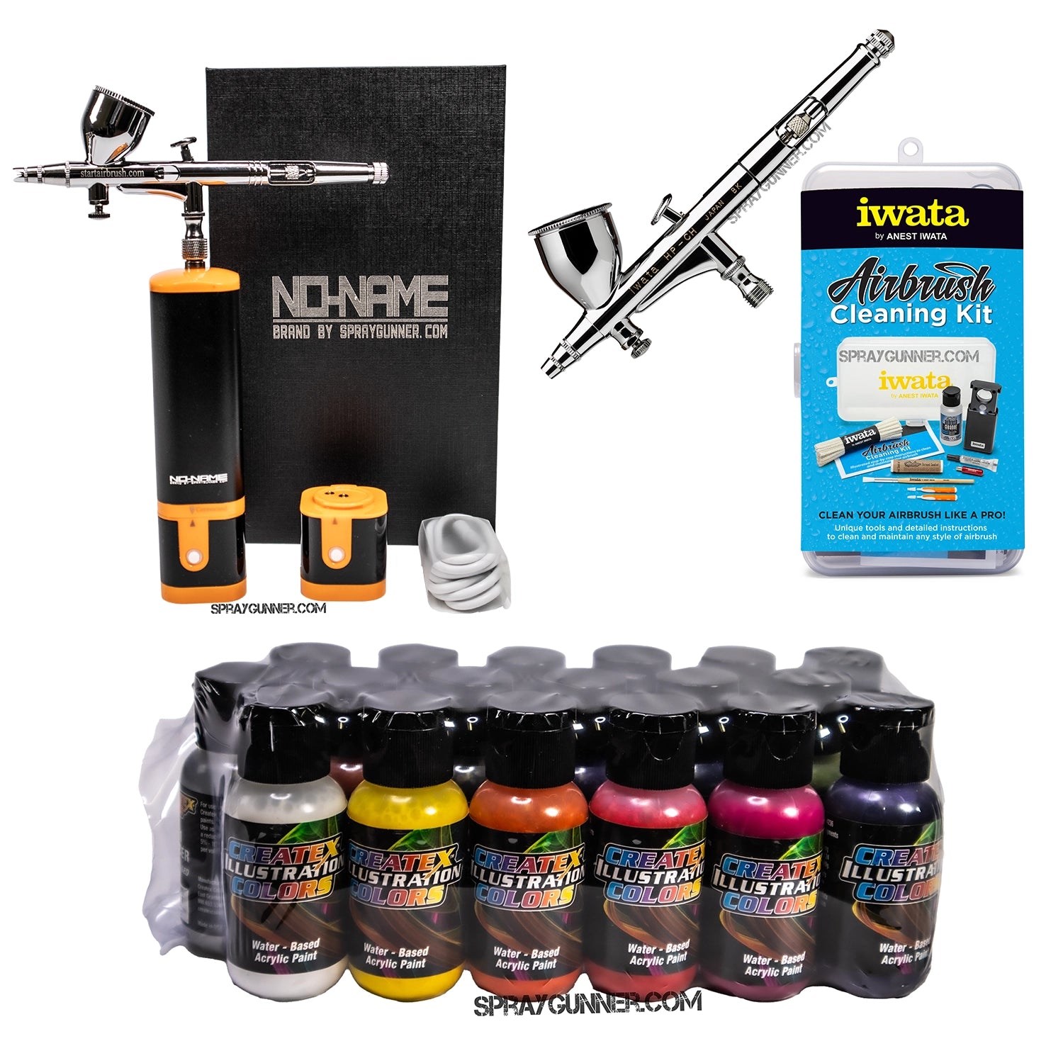 Cordless airbrush battery powered compressor with airbrush kit with Options - SprayGunner