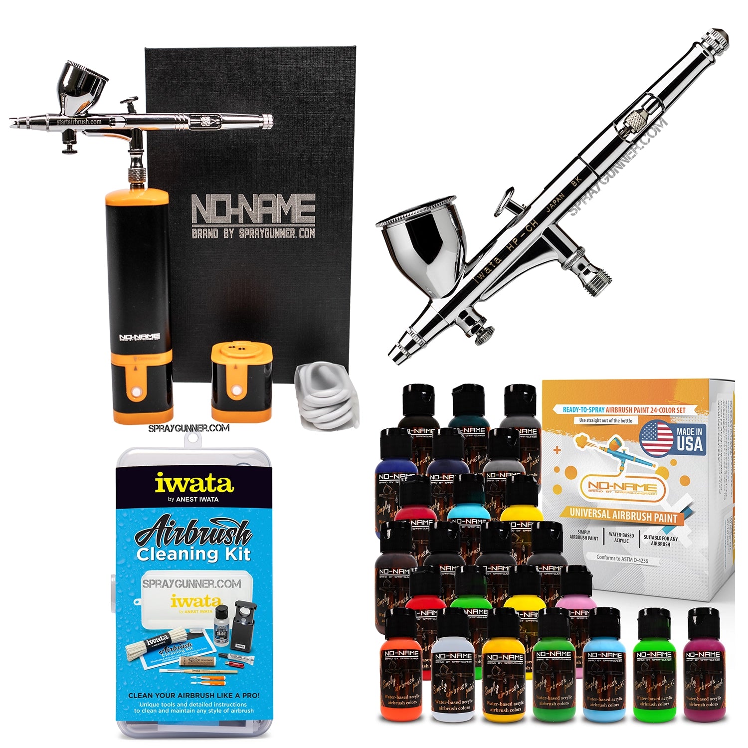 Cordless airbrush battery powered compressor with airbrush kit with Options - SprayGunner