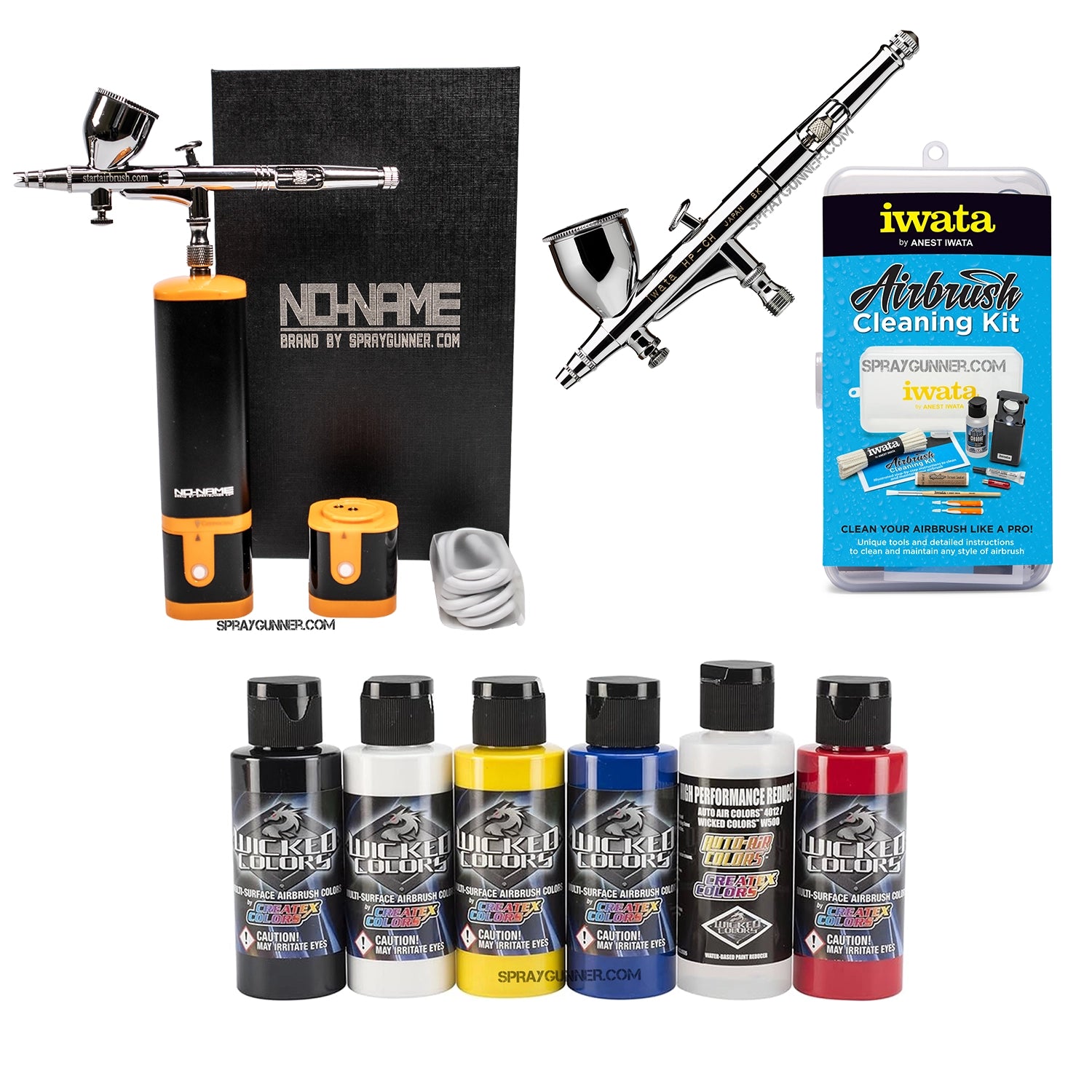 Cordless airbrush battery powered compressor with airbrush kit with Options - SprayGunner
