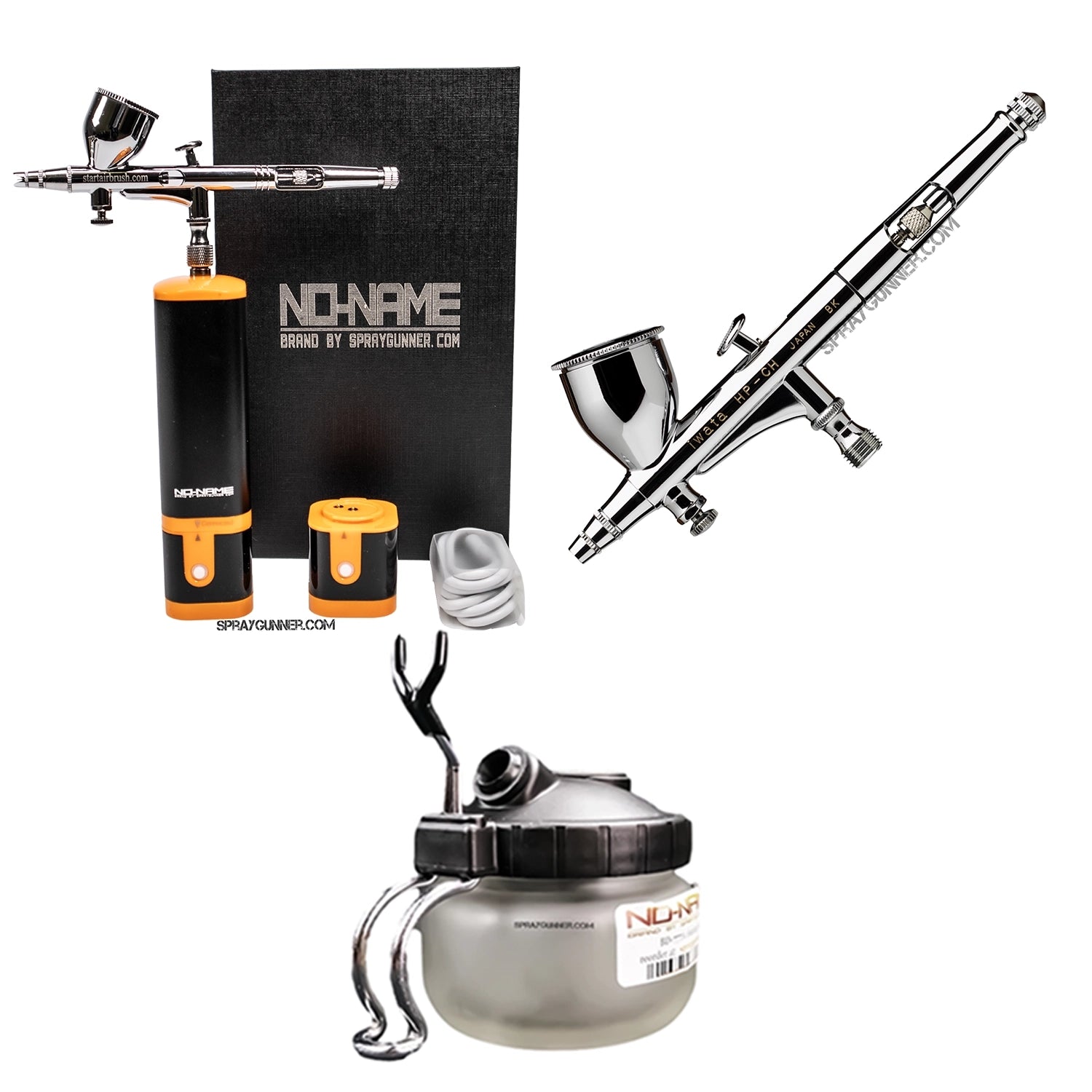 Cordless airbrush battery powered compressor with airbrush kit with Options - SprayGunner